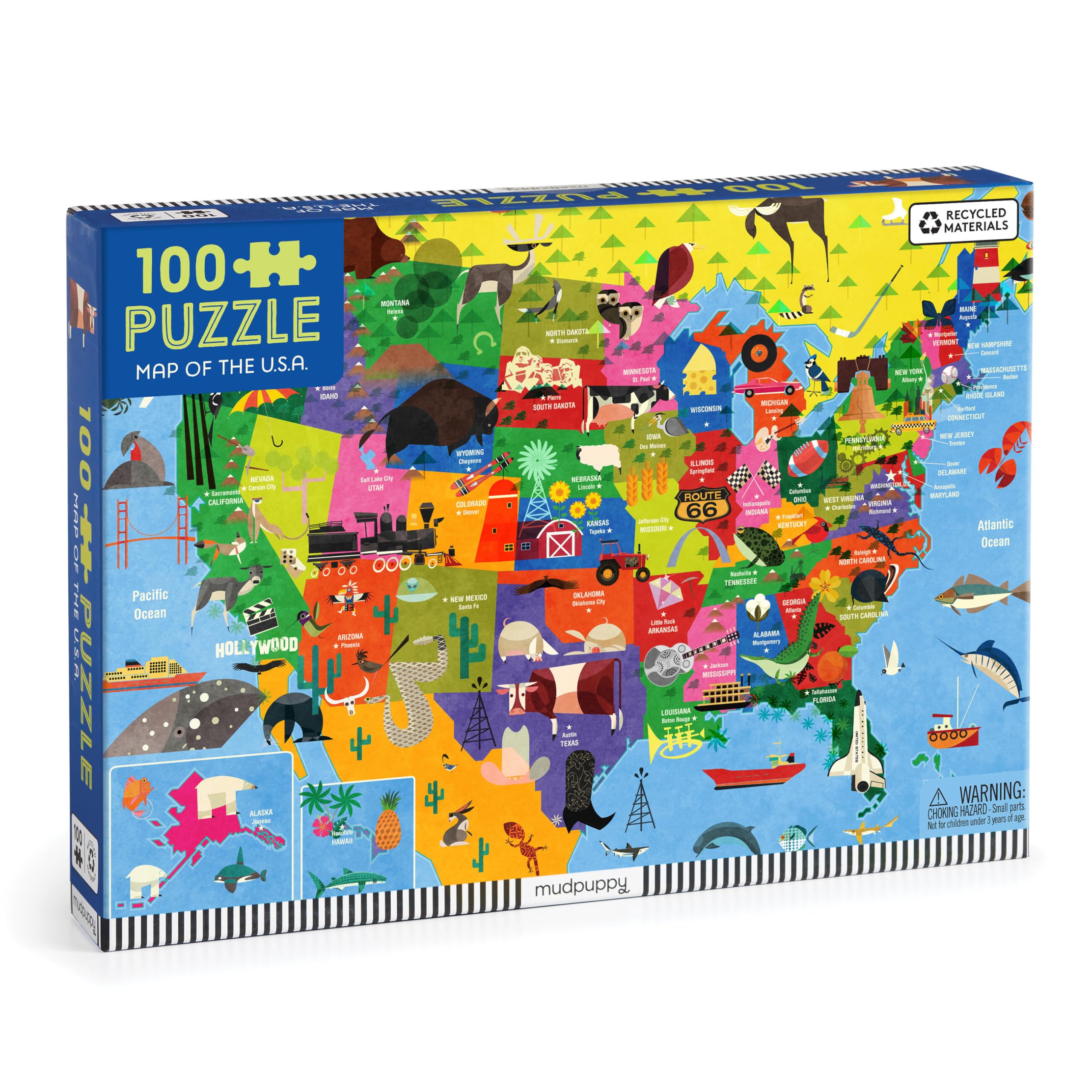 Map Of The Usa 100Pc Puzzle