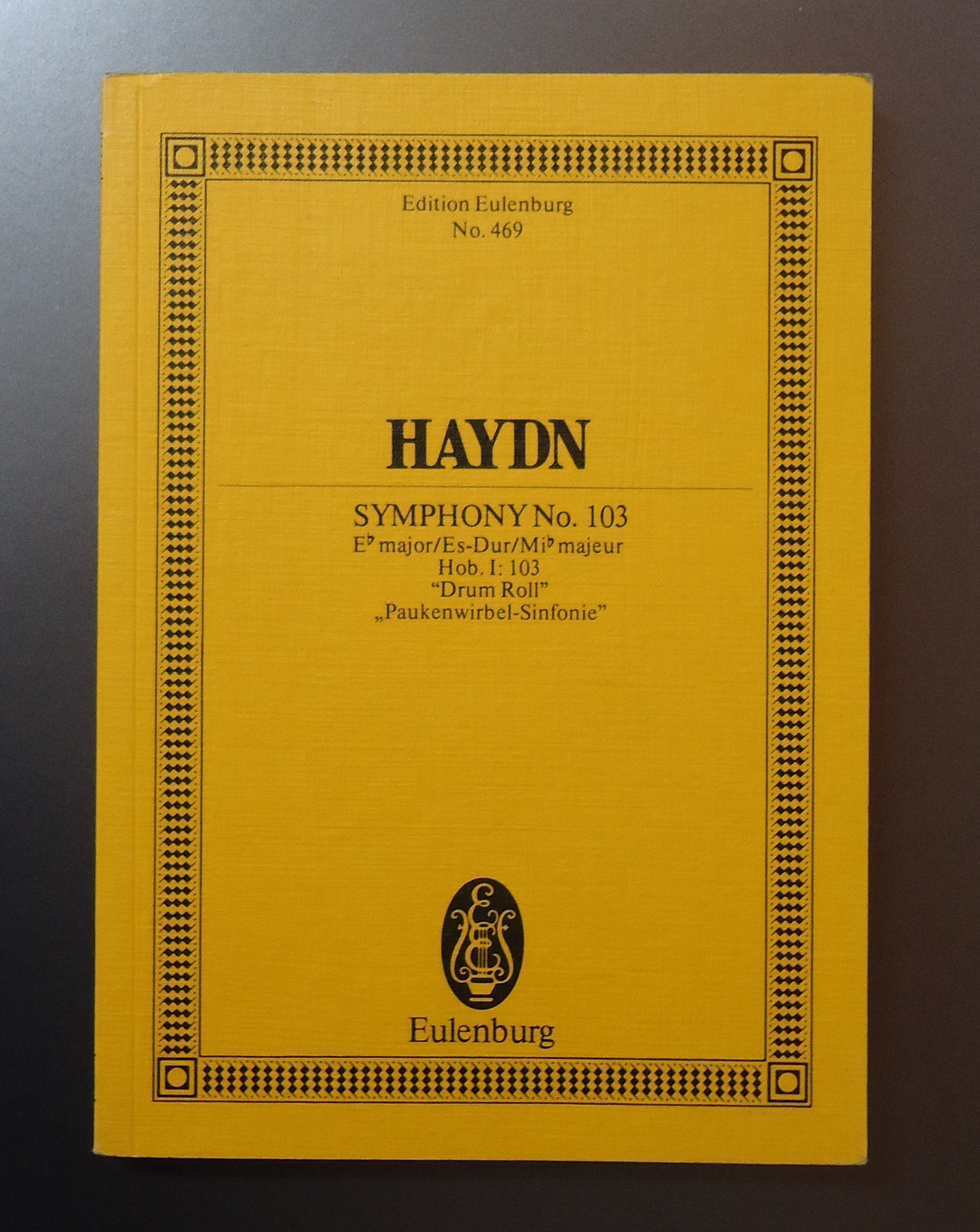 Symphony No.103 E Flat Major Hob.I:103 Drum Roll Paukenwirbelsinfonie Study Score,New