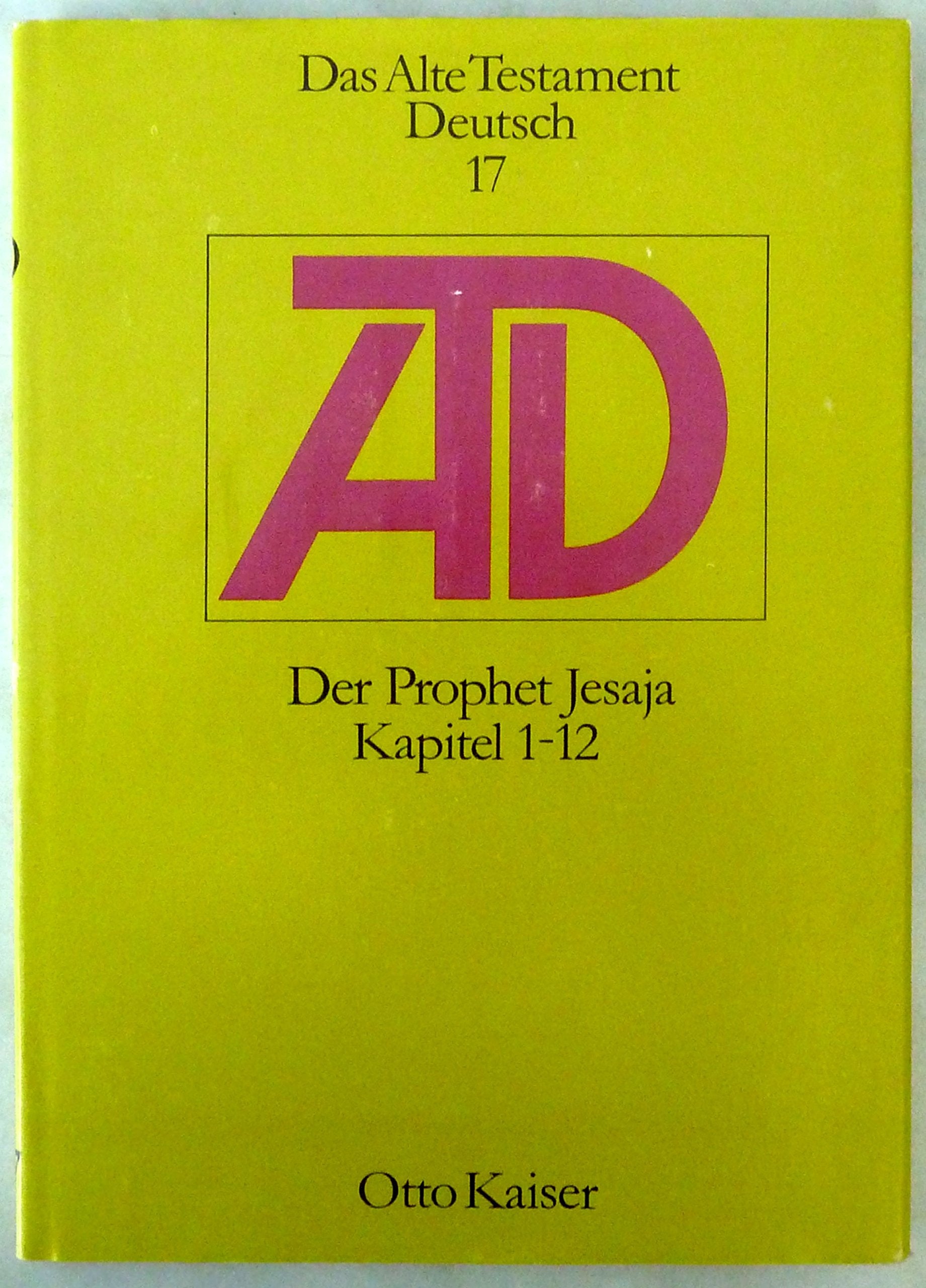 Das Buch Des Propheten Jesaja (Das Alte Testament Deutsch. Atd. Kartonierte Ausgabe) (German Edition),Used