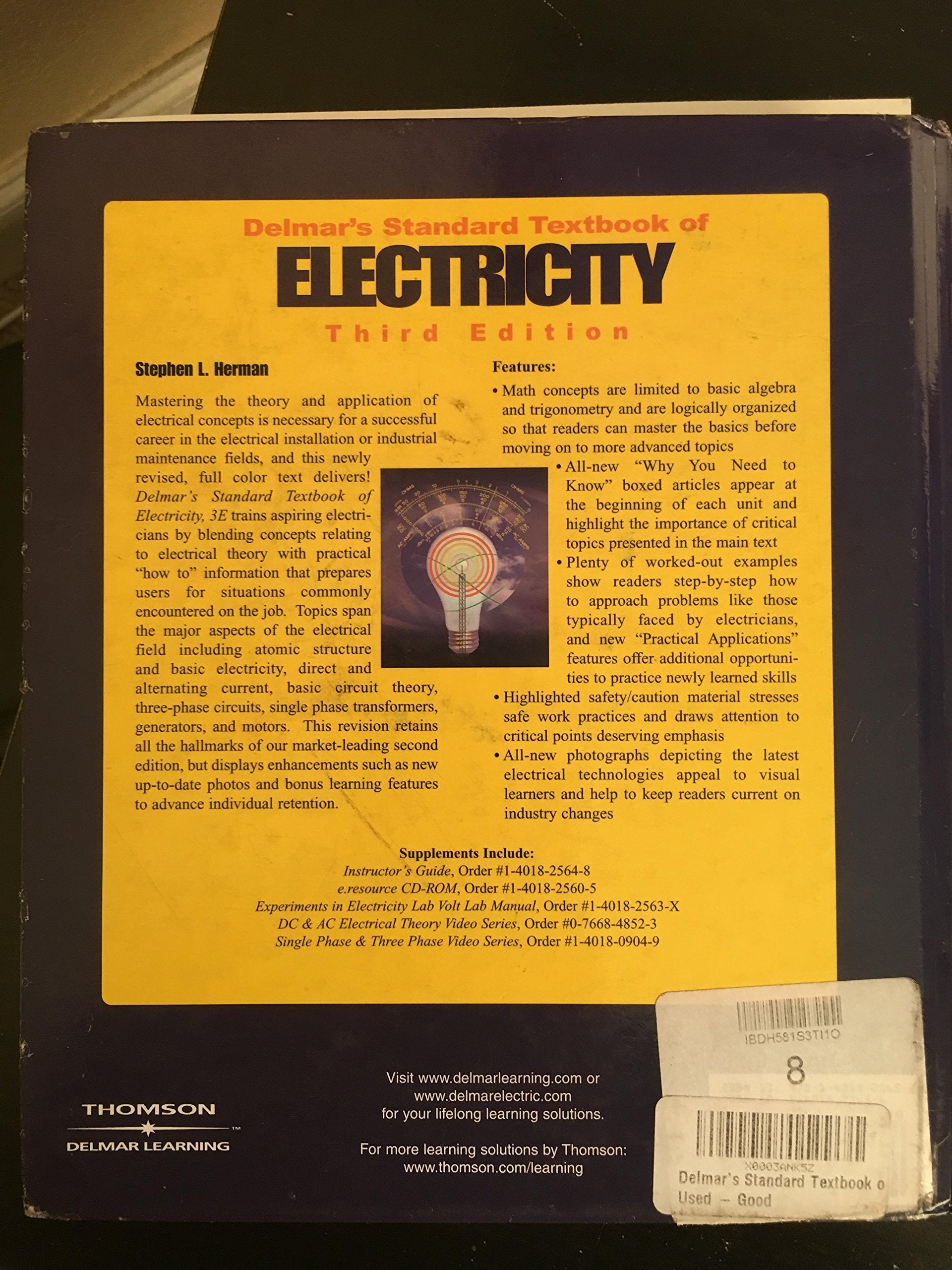 Delmars Standard Textbook of Electricity, 3E,Used