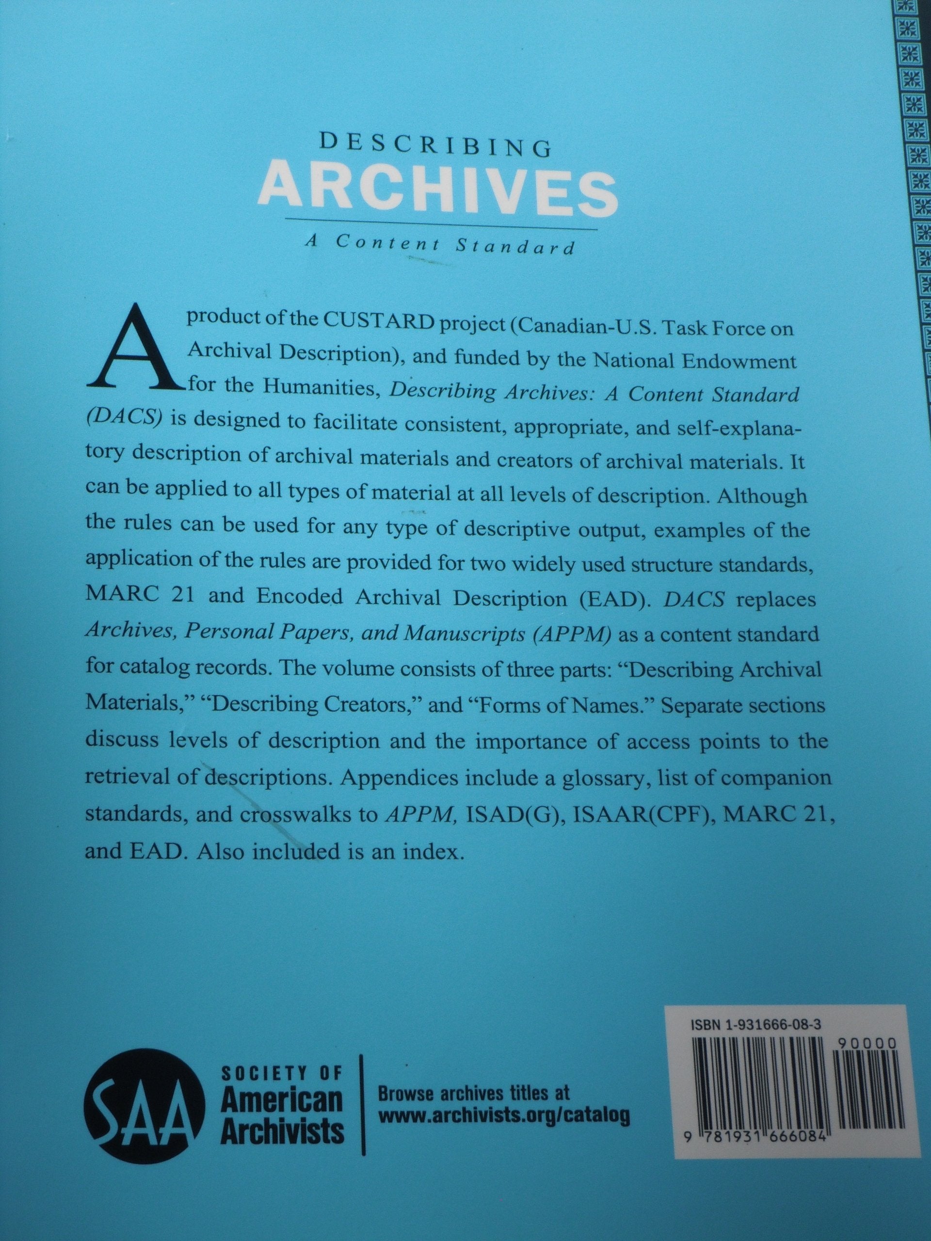 Describing Archives: A Content Standard,Used