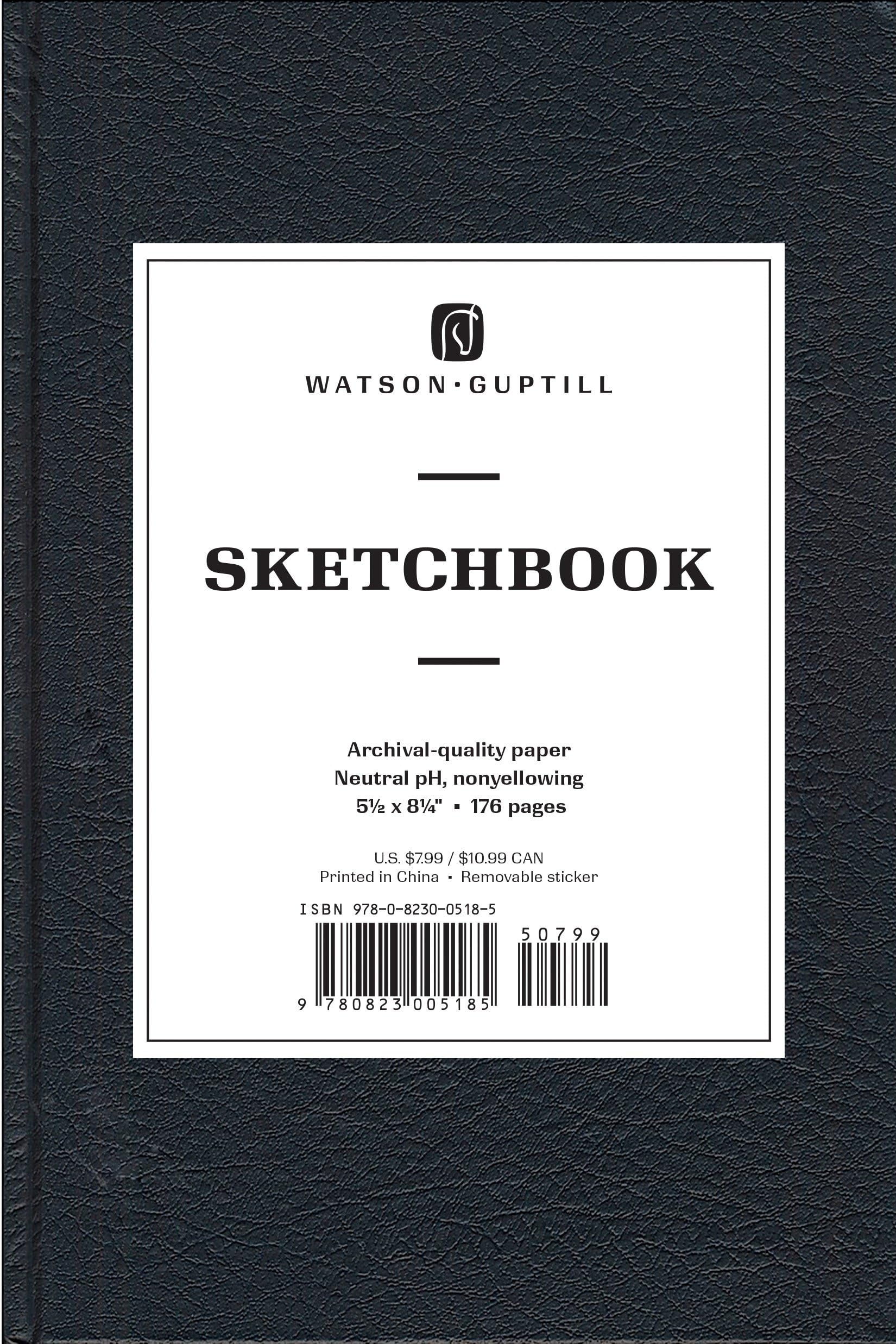 Sketchbookblack Blank Book5 1/2 X 8 1/4',New