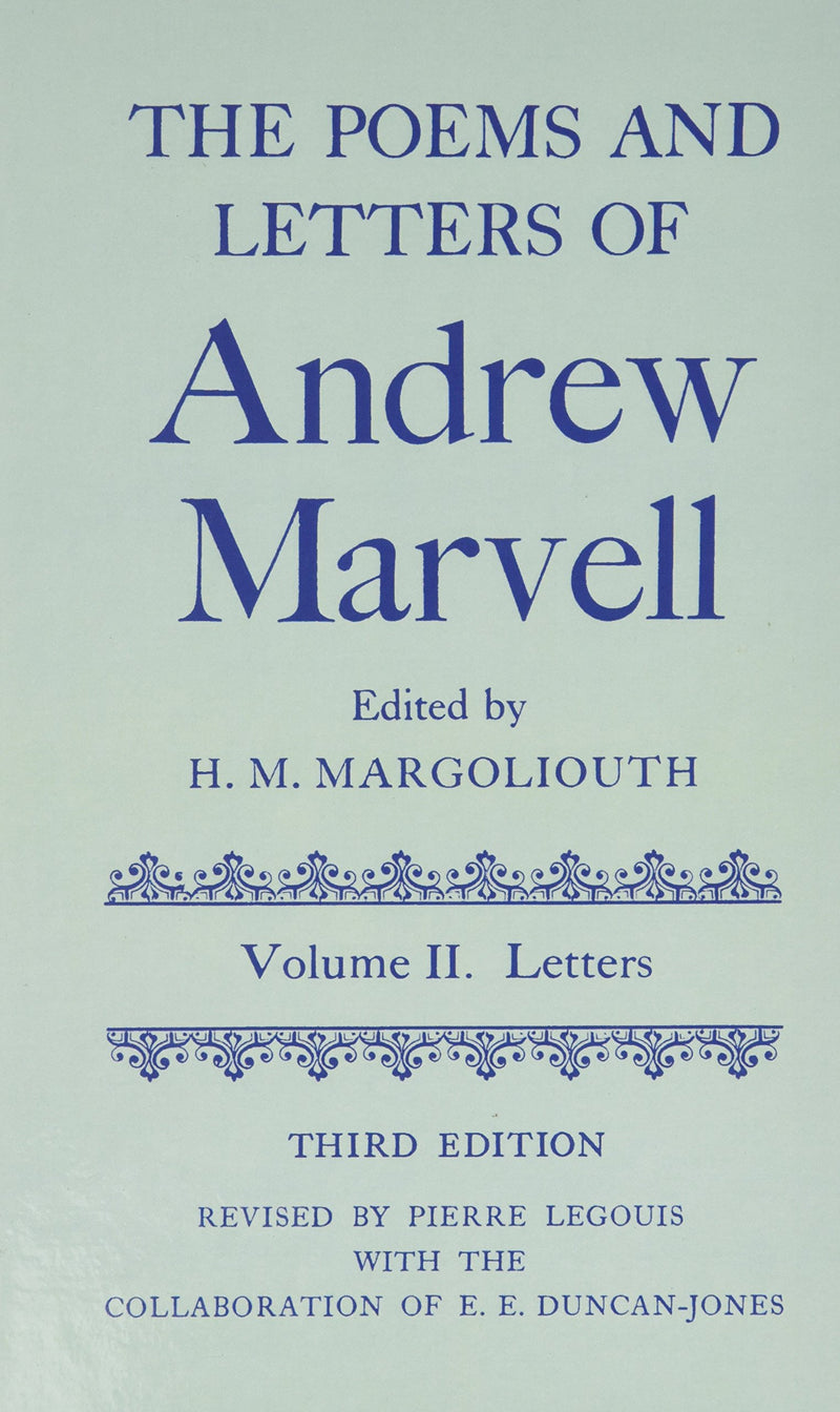 The Poems and Letters of Andrew Marvell (c OET t Oxford English Texts),Used