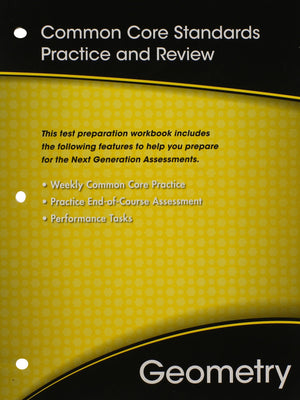 HIGH SCHOOL MATH COMMONCORE GEOMETRY TEST PREP WORKBOOK GRADE 9/10,Used