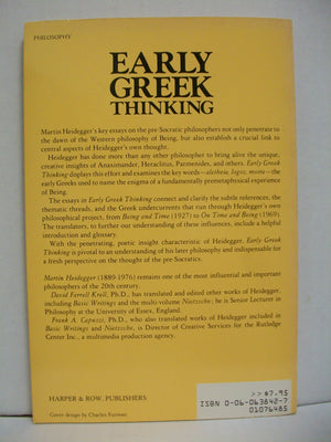 Early Greek Thinking (English and German Edition)