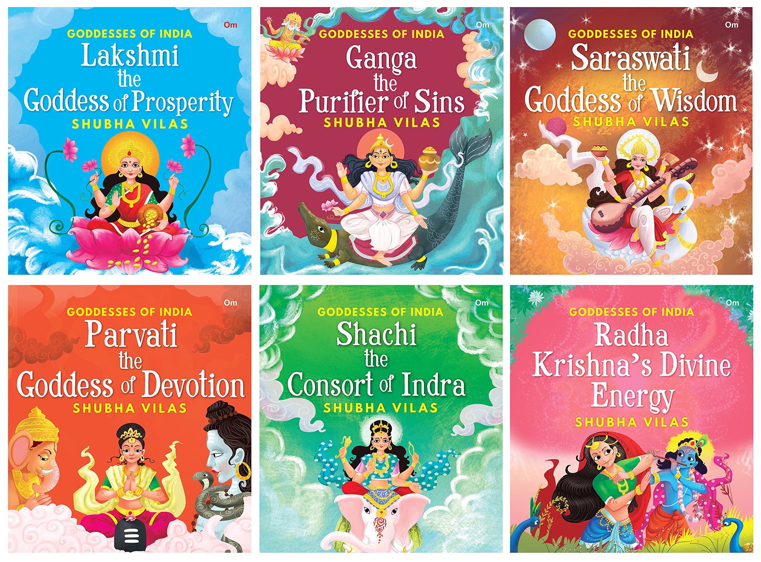 Goddesses Of India : Ganga, Lakshmi, Parvati, Radha, Saraswati And Shachi (Set Of 6 Books) Indian Mythology For Kids (Subha Vilas)