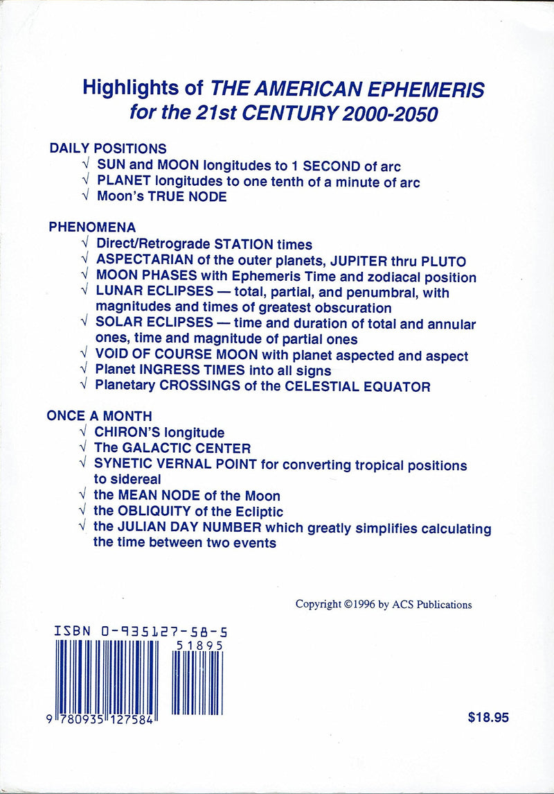 The American Ephemeris For The 21St Century: 2000 To 2050 At Noon,New