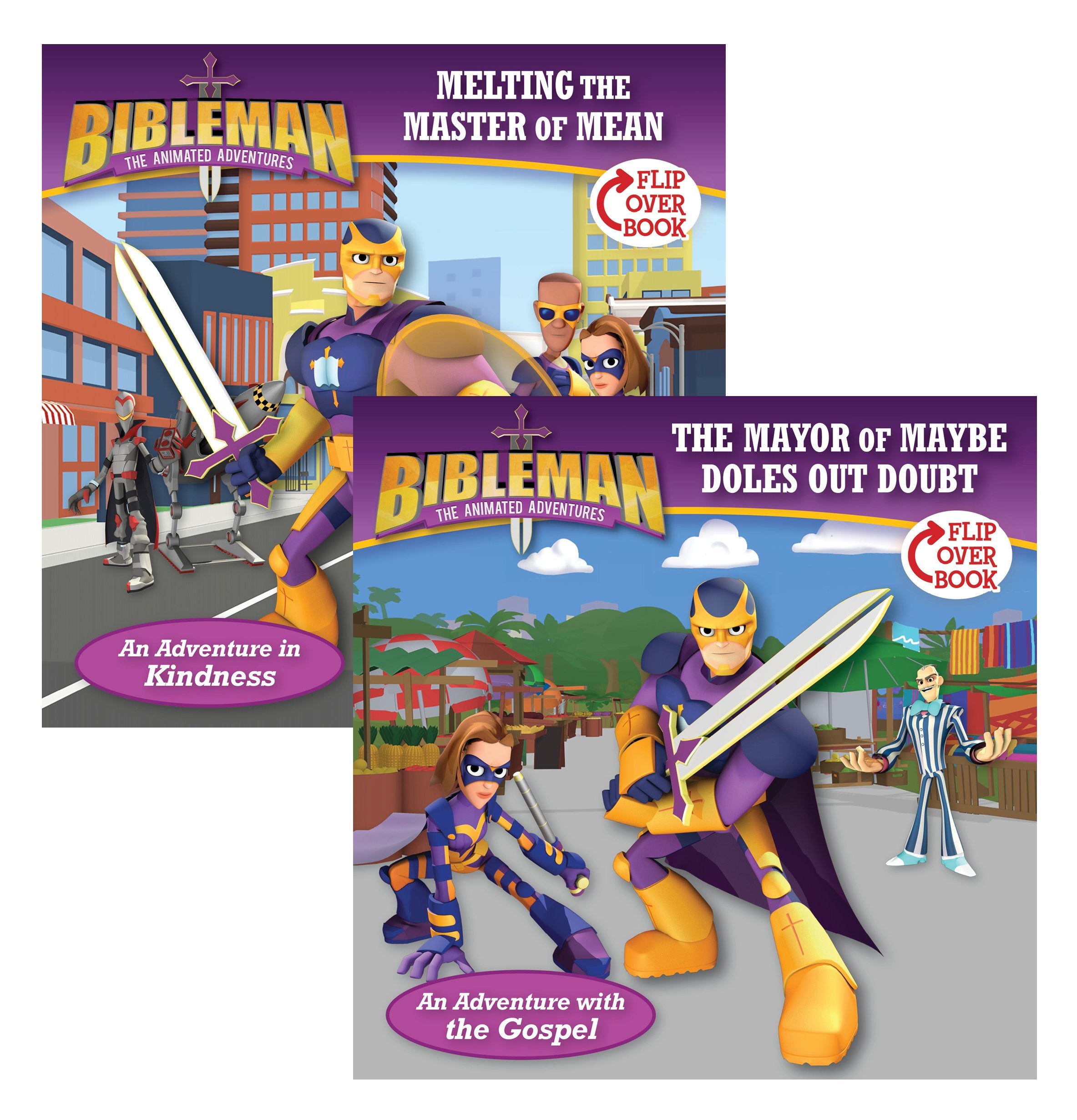 Melting the Master of Mean / The Mayor of Maybe Doles Out Doubt, FlipOver Book (Bibleman),Used