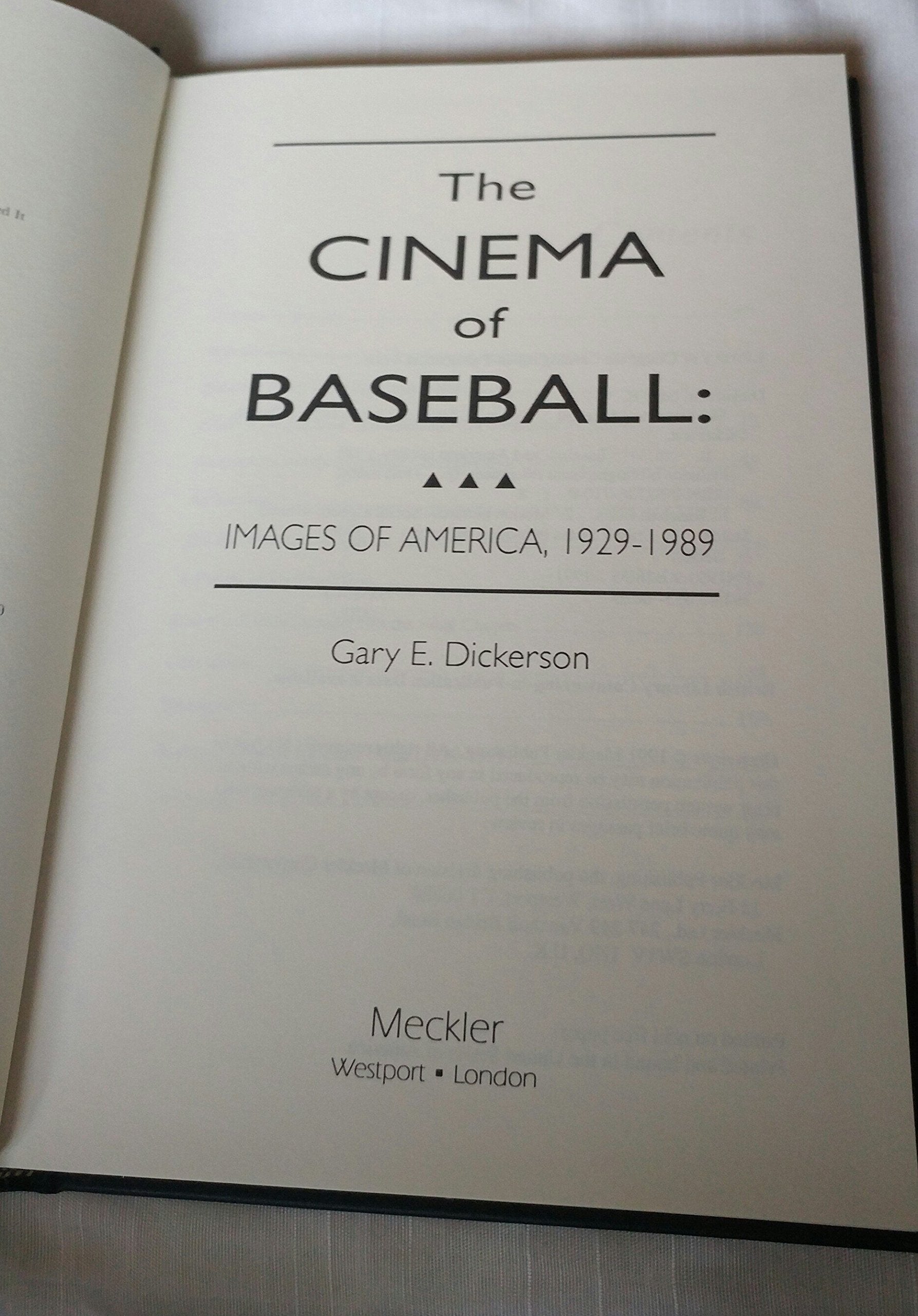 The Cinema of Baseball: Images of America, 19291989 (Baseball and American Society, 14),Used