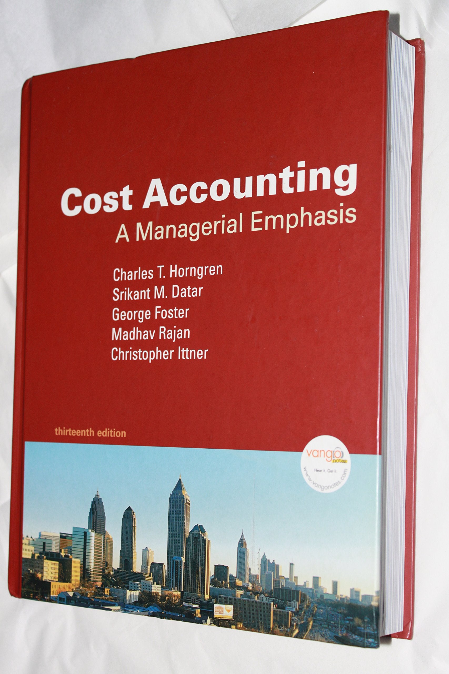 Cost Accounting: A Managerial Emphasis, 13th Edition,Used