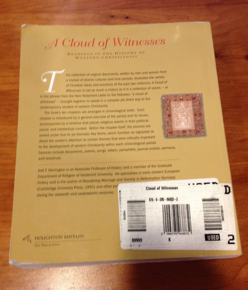 A Cloud Of Witnesses: Readings In The History Of Western Christianity,New