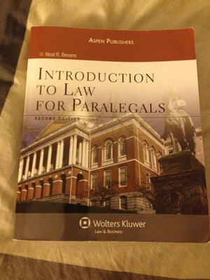 Introduction To Law for Paralegals Second Edition,Used