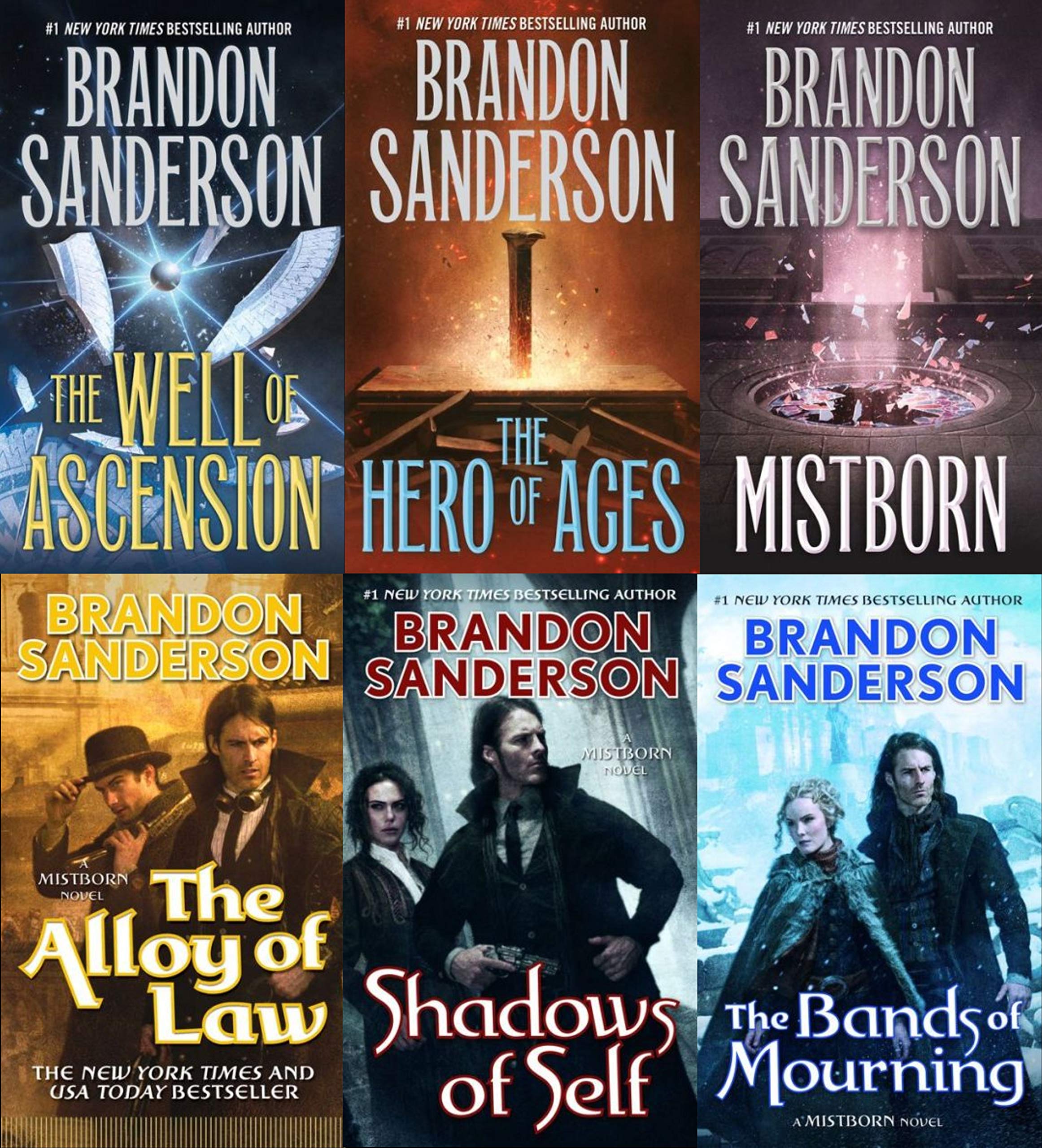 Mistborn 6 Books Collection Set by Brandon Sanderson (Final Empire, Well of Ascension, Hero of Ages, Band of Mourning, Alloy of