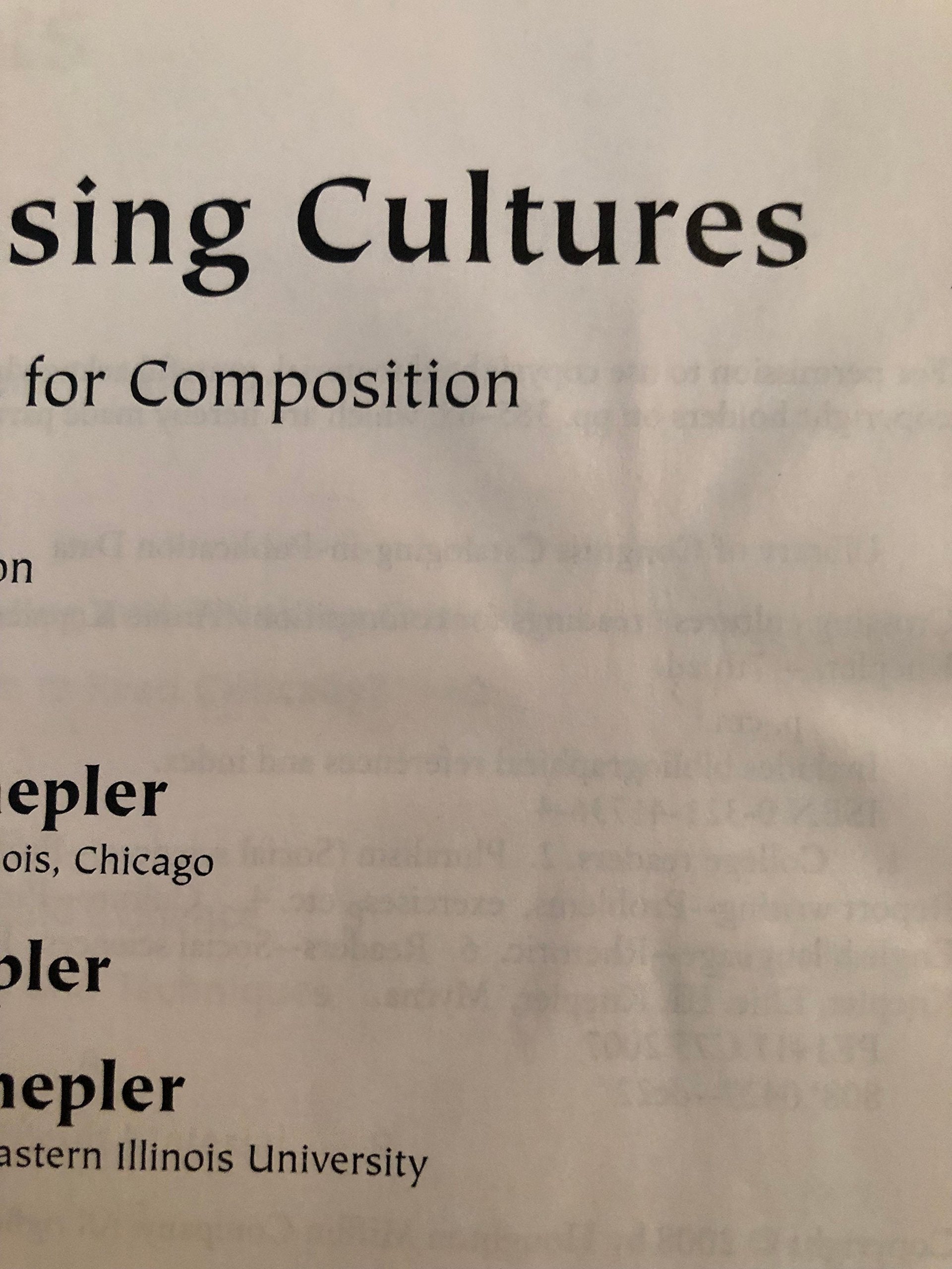 Crossing Cultures: Readings for Composition (7th Edition),Used