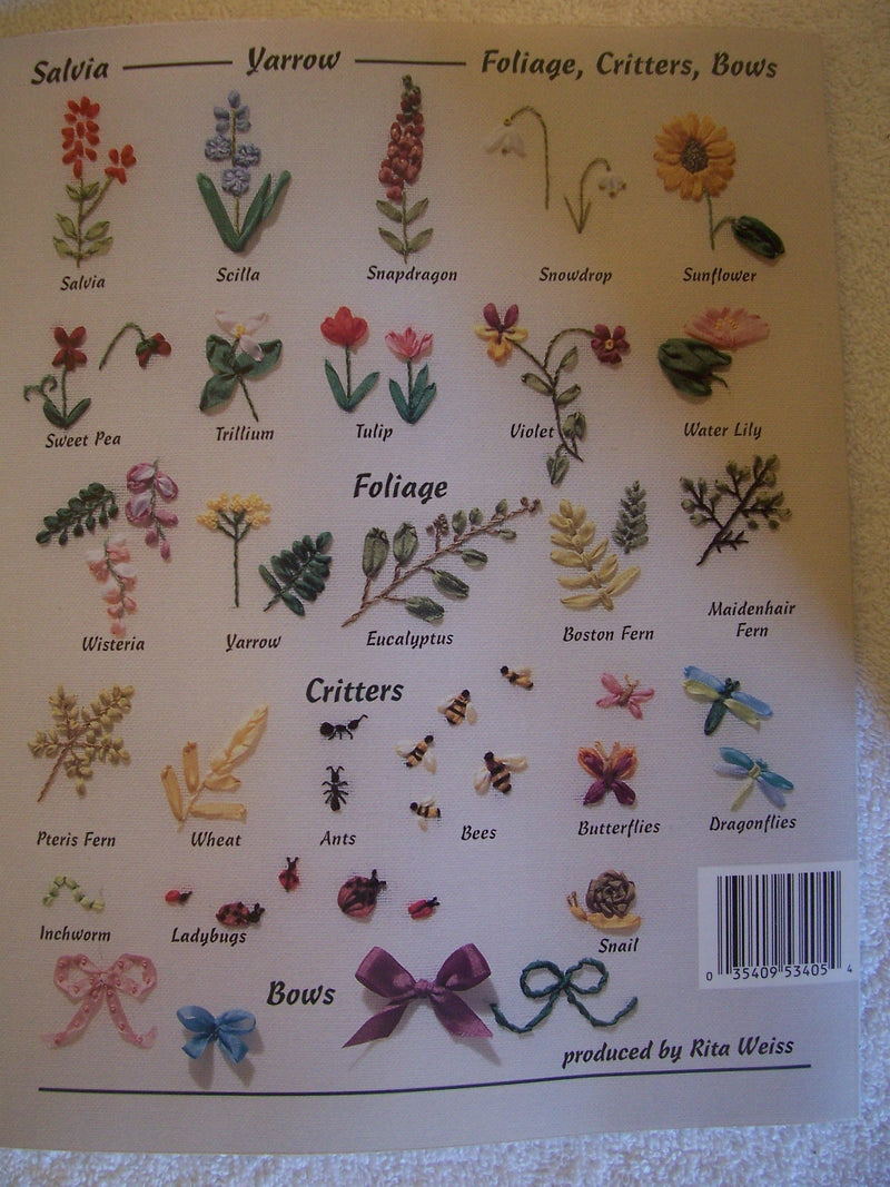 An Encyclopedia of Ribbon Embroidery Flowers: 121 Designs (American School of Needlework, No. 3405),Used