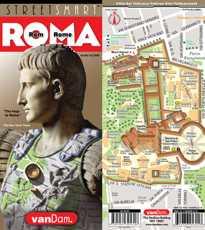 StreetSmart? Rome Map by VanDam  Laminated, pocket sized City Center folding street and subway map to Rome, Italy with all att,New