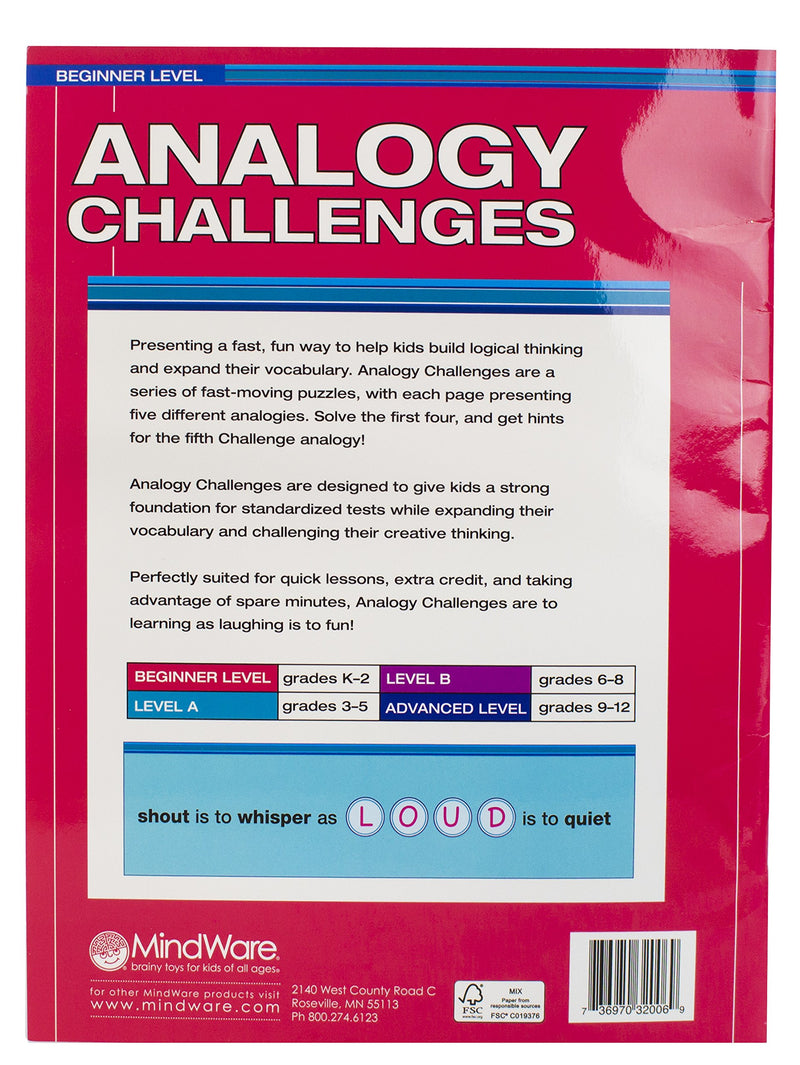 MindWare Analogy Challenges: Beginner Level,Used