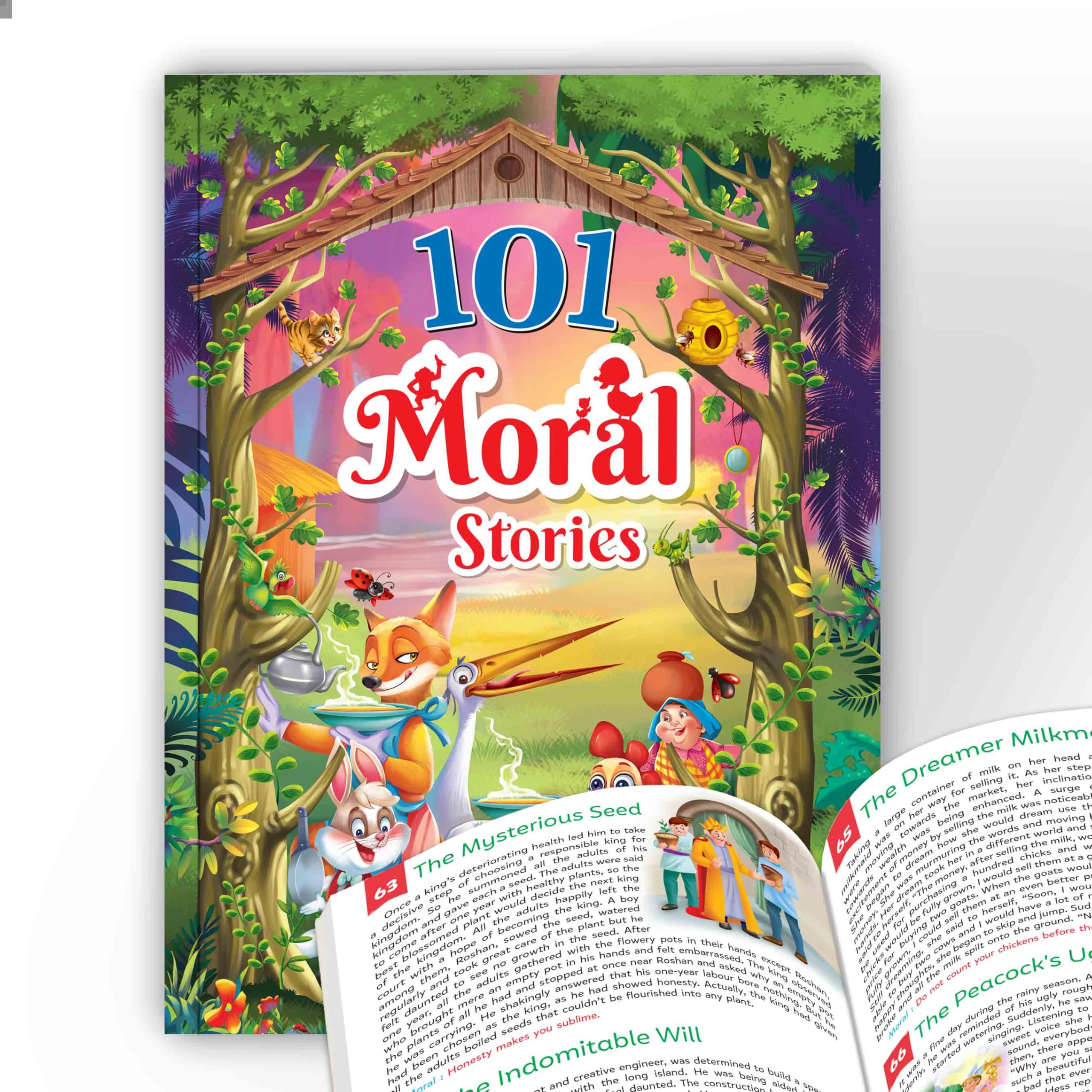 101 Moral Stories (Paparback) For Kids : Story Book For Children, English Short Stories, Bedtime Stories, Educational Picture Book For Toddlers For Ages 3-12 Years