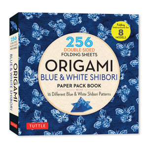 Origami Blue & White Shibori Paper Pack Book: 256 DoubleSided Folding Sheets (Includes Instructions For 8 Models)