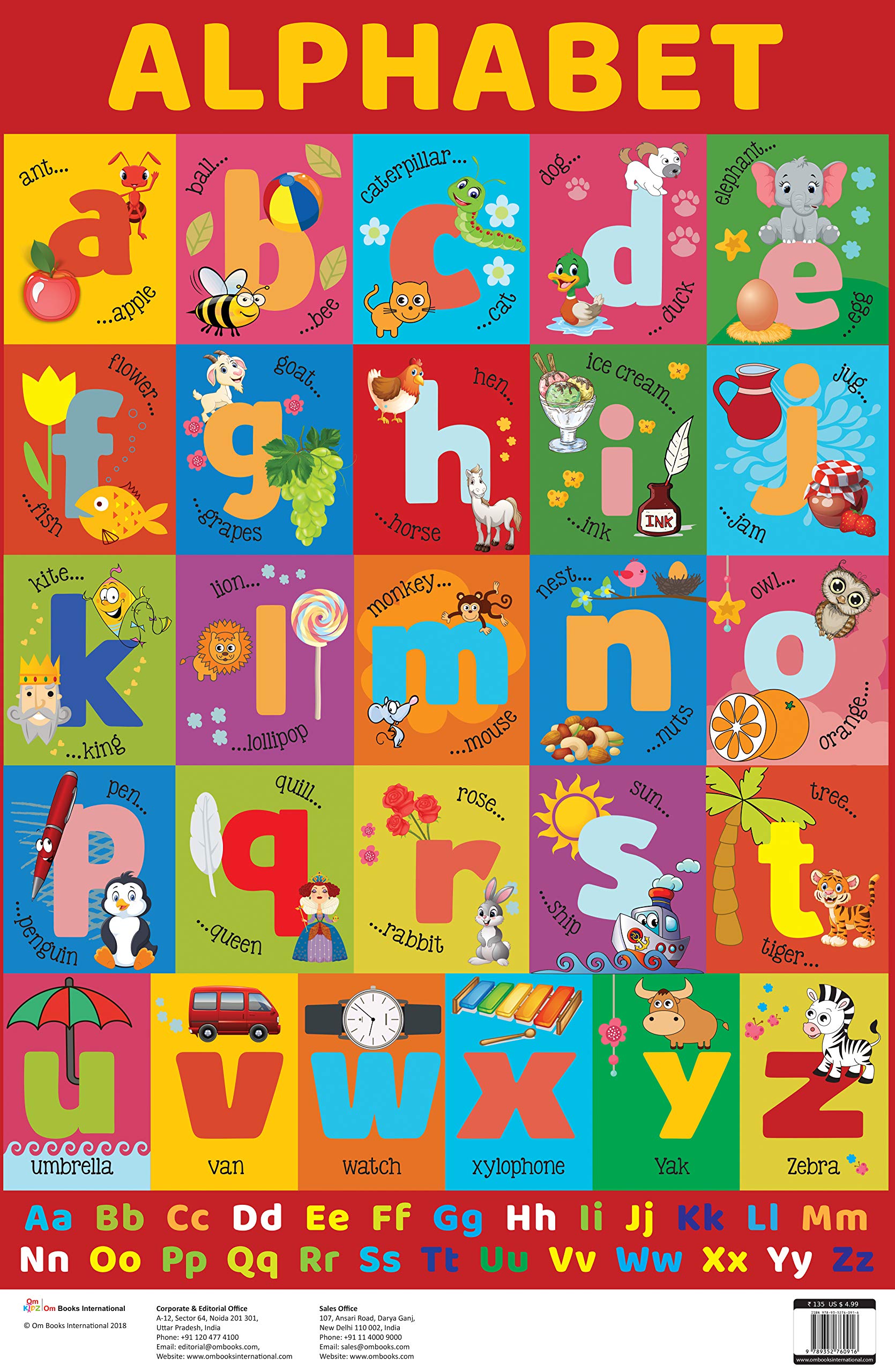 Charts: Alphabet (Small Letters) Educational Charts For Kids