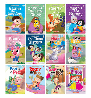Story Book For Kids - First Reader (Illustrated) (Set Of 12 Books) - Phonic Stories - Bedtime Stories - 2 Years To 6 Years Old - Read Aloud To Infants, Toddlers