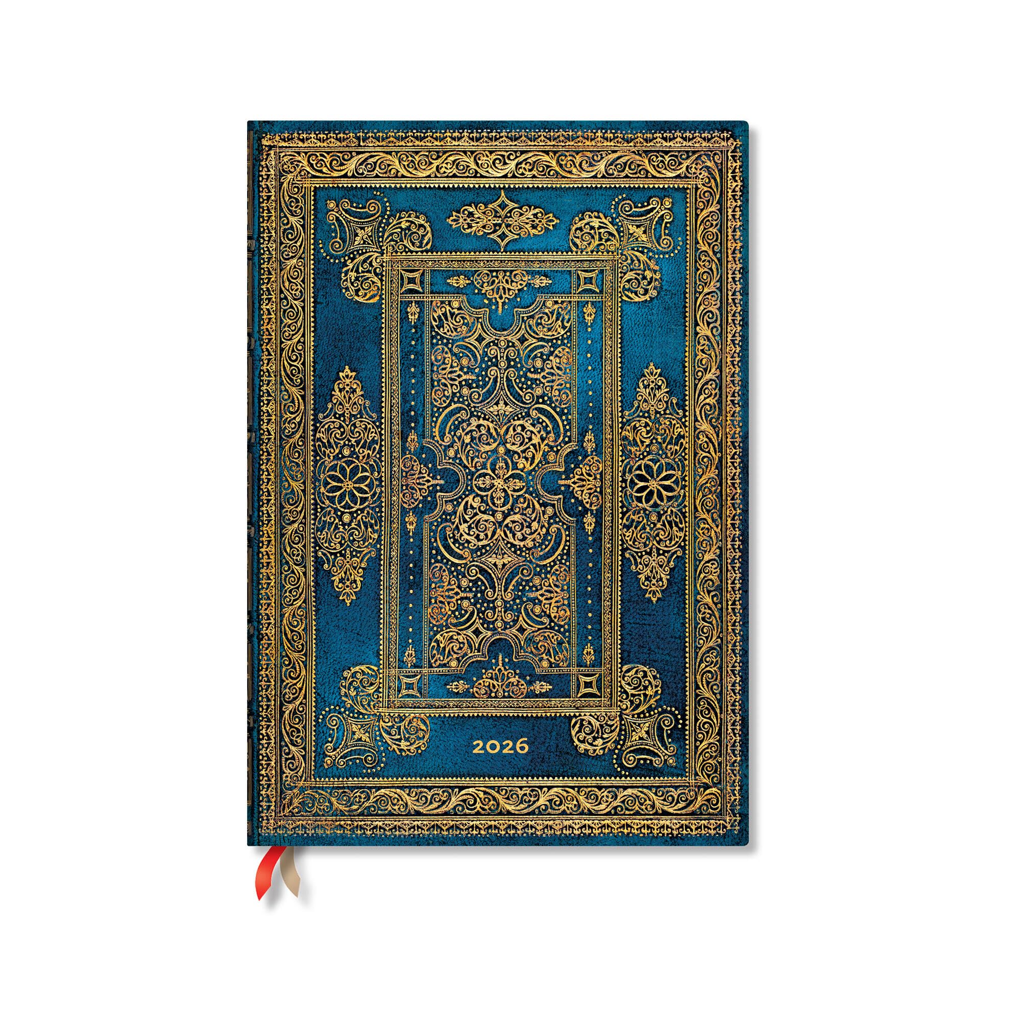 Paperblanks | 2026 Blue Luxe | Luxe Design | 12Month Planner | Grande | Vertical | Elastic Band | 160 Pg | 100 Gsm