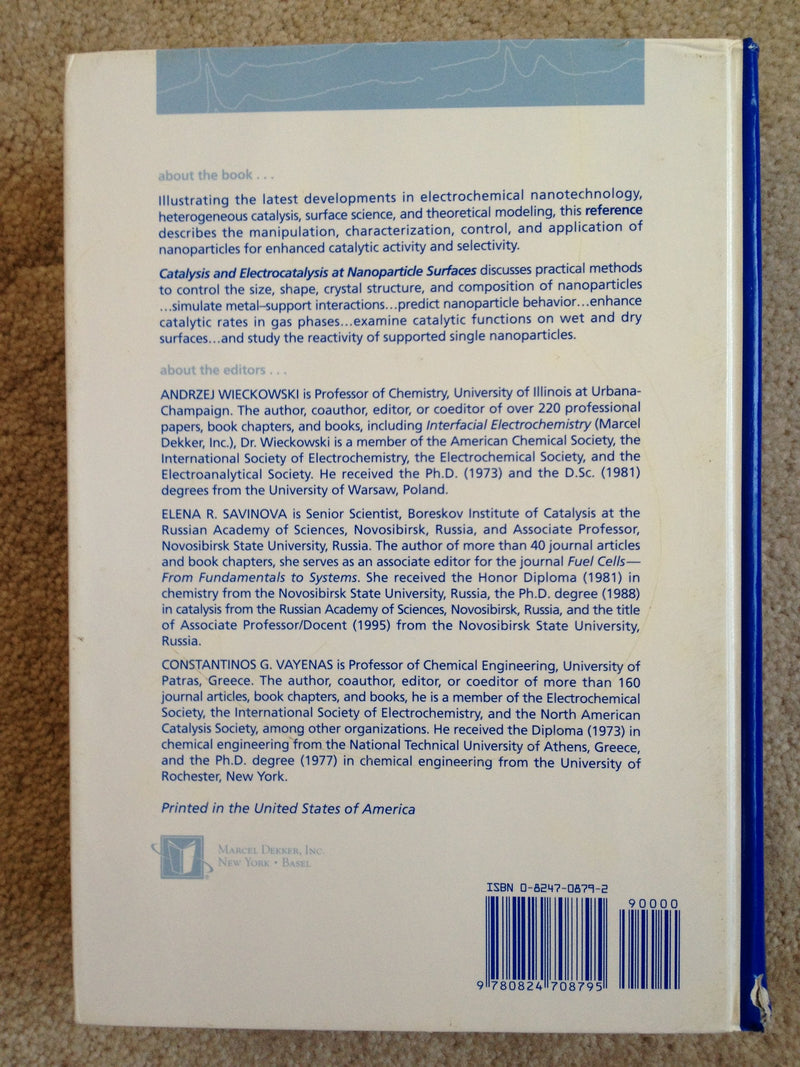 Catalysis and Electrocatalysis at Nanoparticle Surfaces,Used