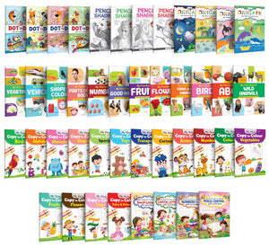 My First All In One Learning Activity Series : Fun And Engaging Books For Kids  Dot To Dot, Pencil Shading, Writing, Coloring, And More, Children Learning Book, Kids Activity Books | Pack Of 44 Books