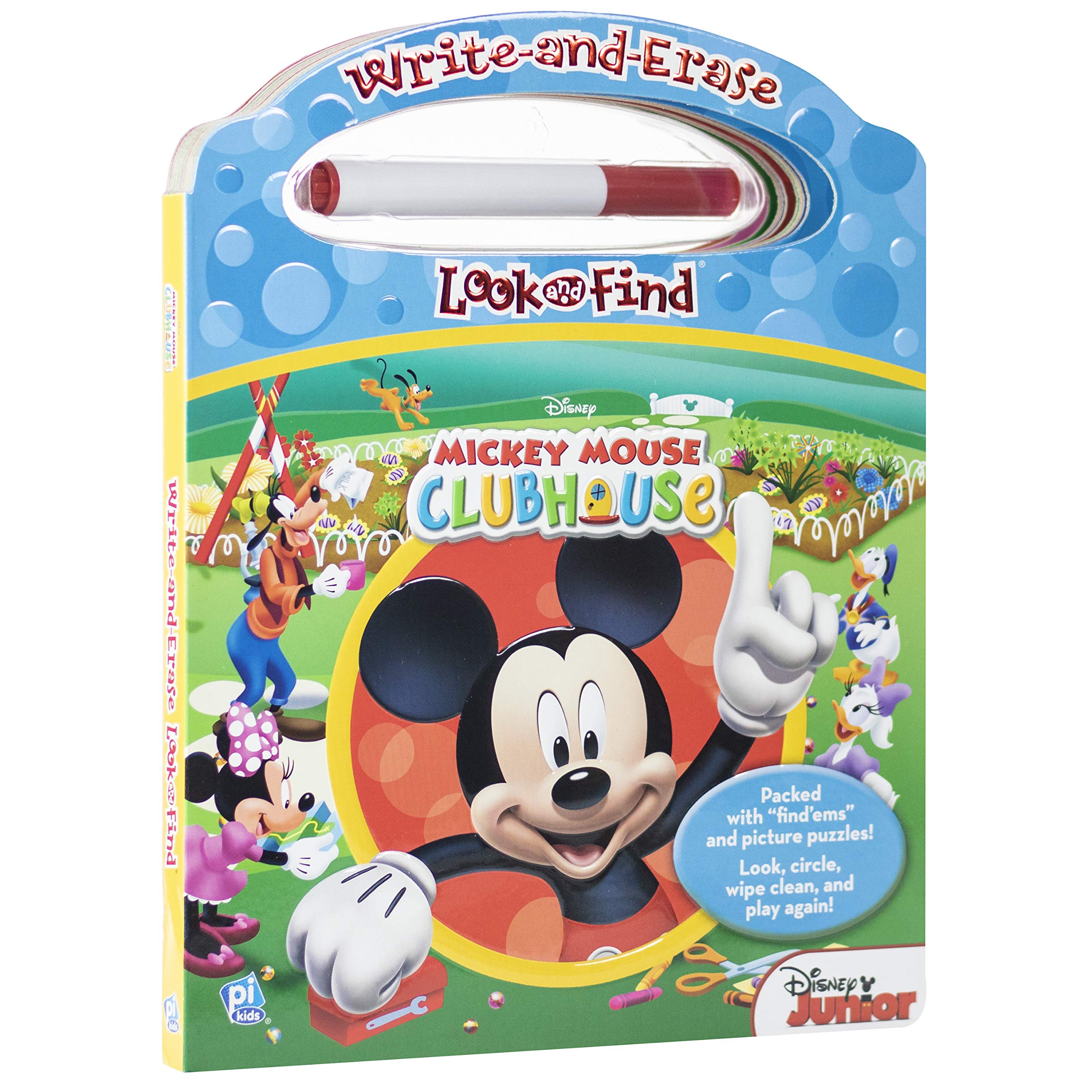 Disney  Mickey Mouse Clubhouse  WriteandErase Look and Find Wipe Clean Board  PI Kids,Used