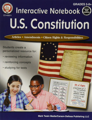 Mark Twain  Interactive Notebook: U.S. Constitution, Grades 5  12,Used