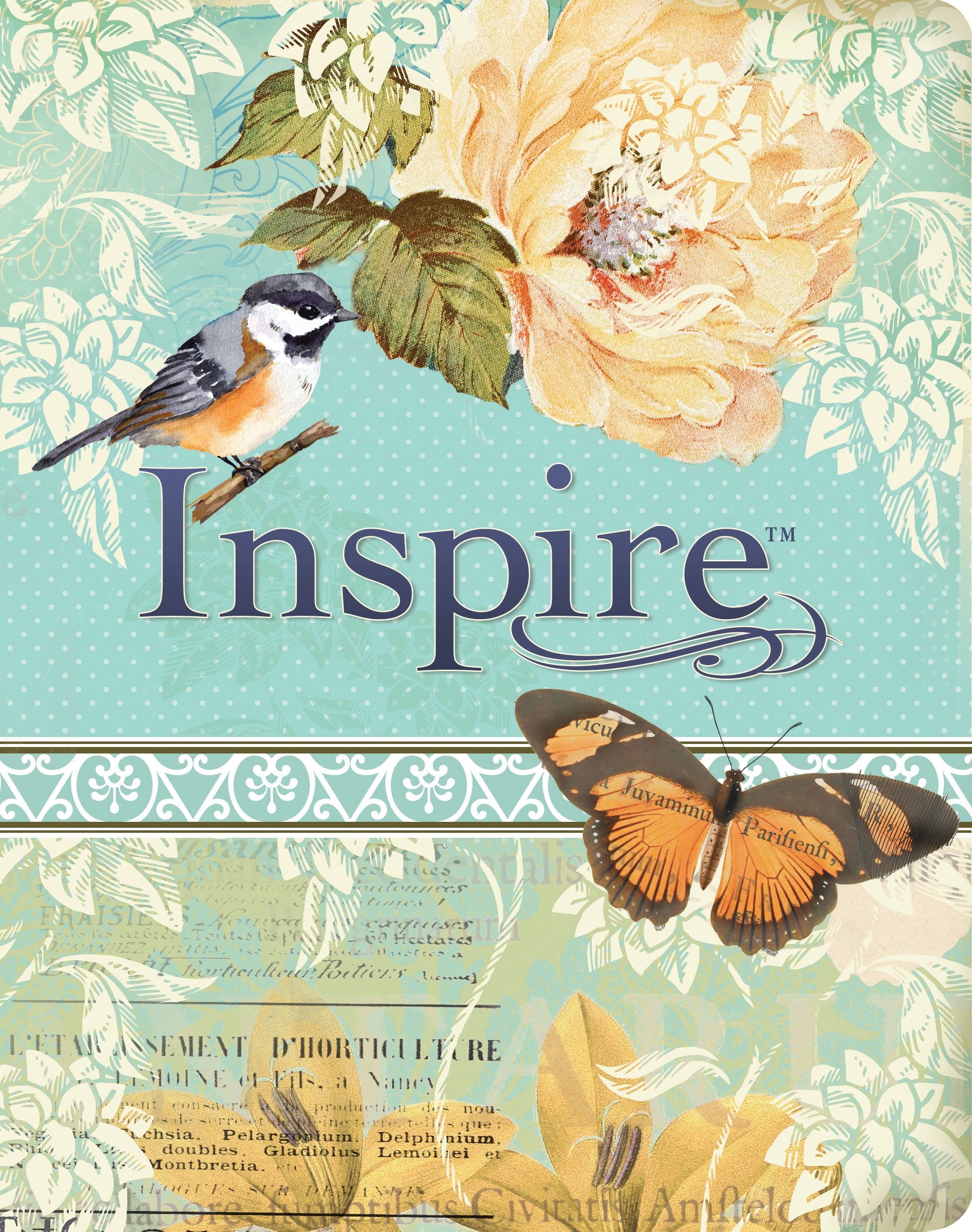 Tyndale Nlt Inspire Bible, The Bible For Creative Journaling, Vintage Blue/Cream