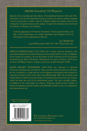 A Treatise on the Law of Evidence. 3 Vols. (1899),Used
