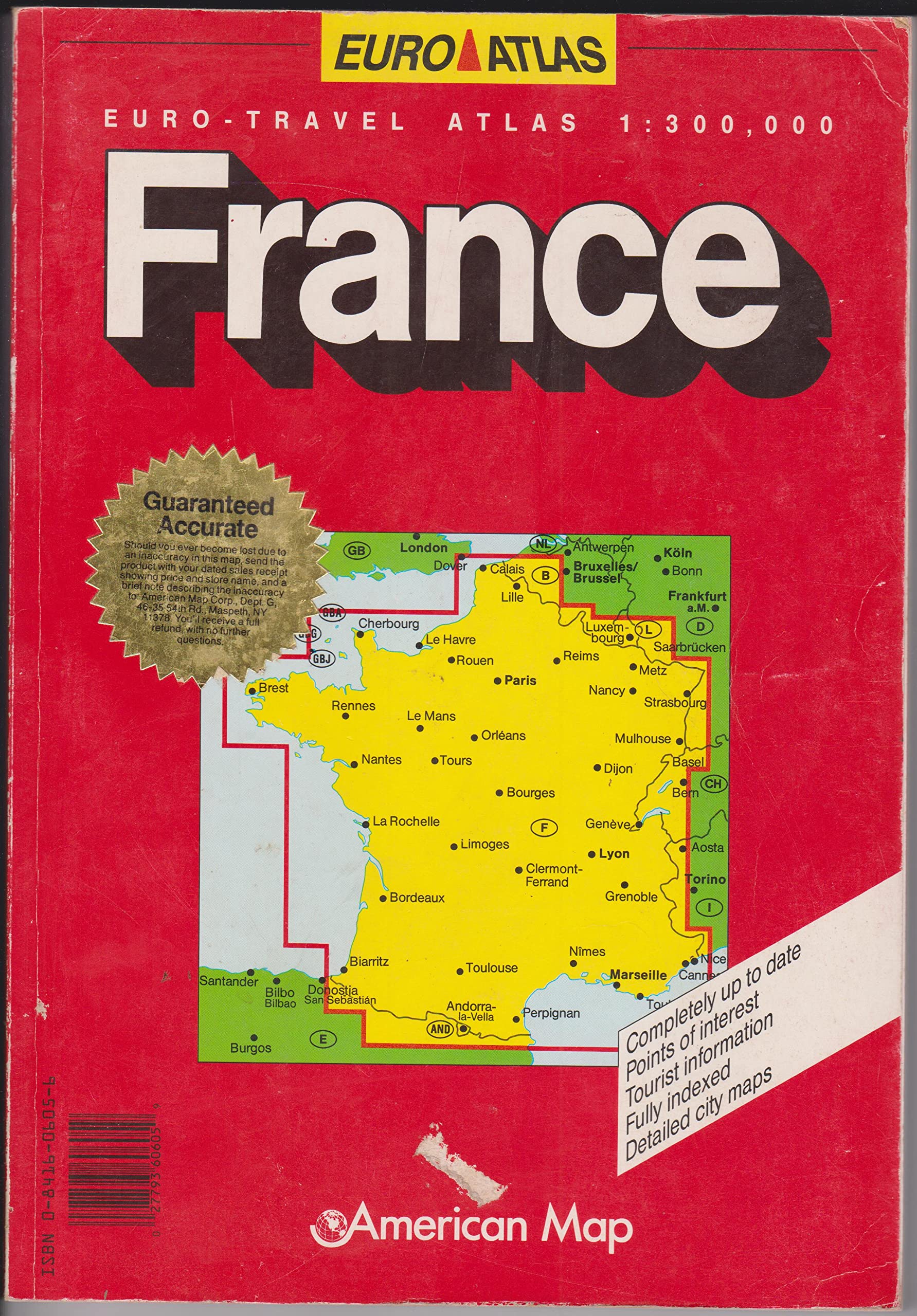 France: EuroTravel Atlas (Euro Atlas),Used