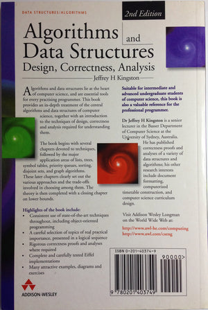 Algorithms And Data Structures: Design, Correctness, Analysis (2Nd Edition),Used