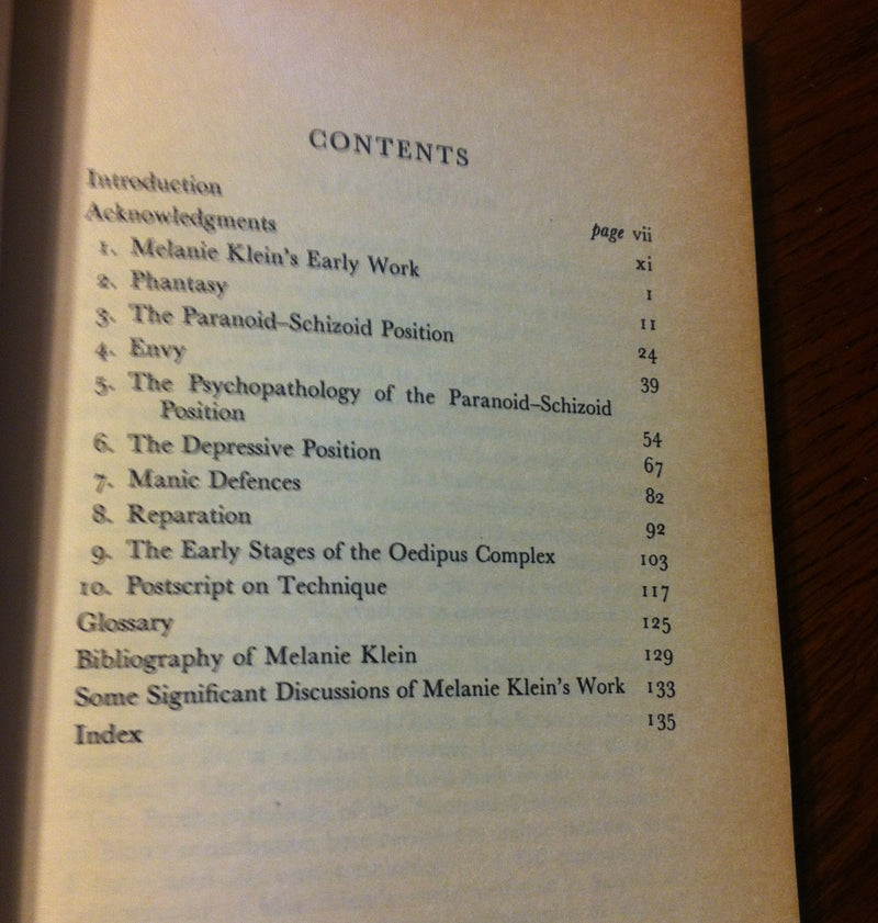 Introduction To The Work Of Melanie Klein,Used