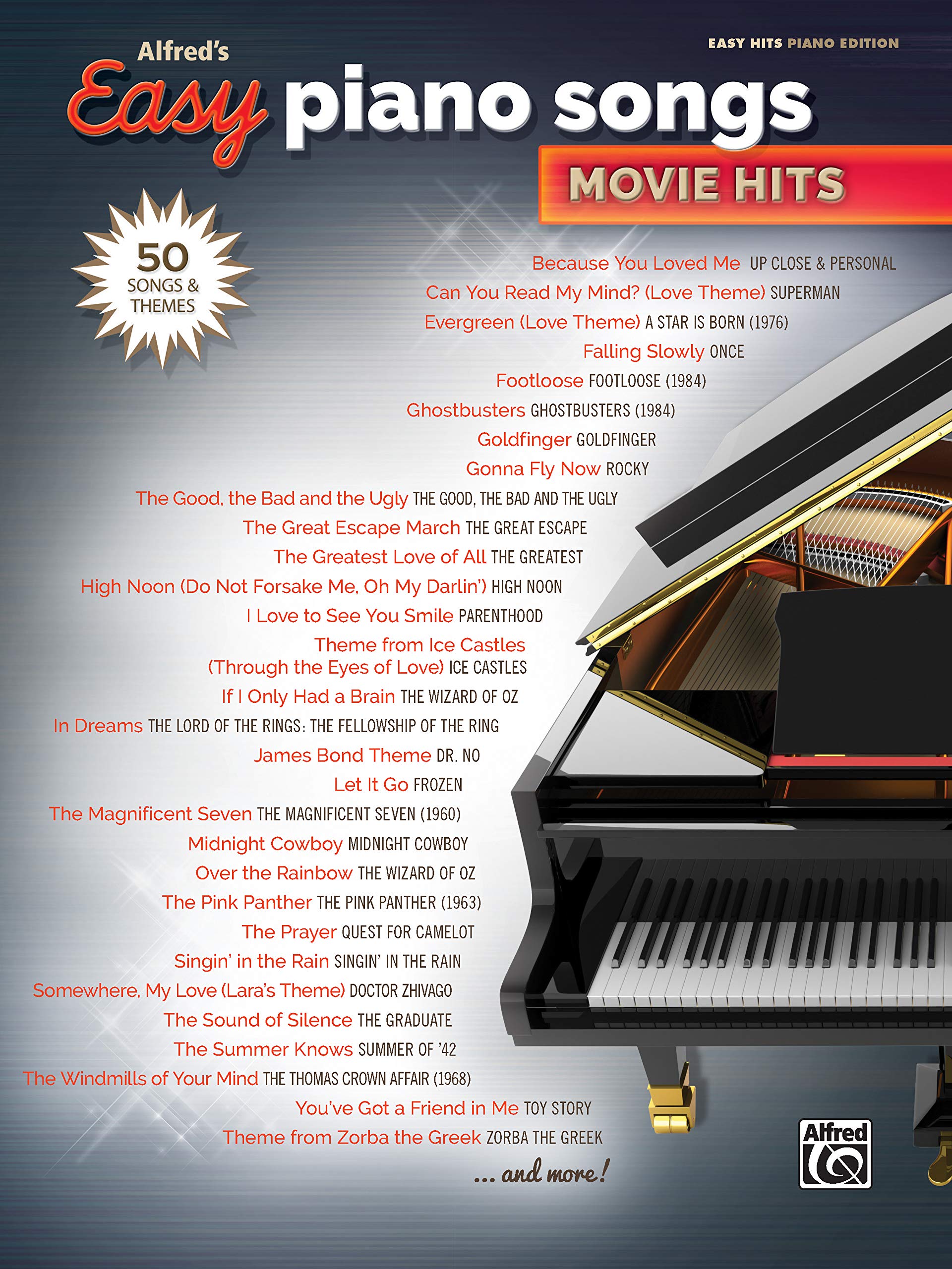 Alfred'S Easy Piano Songs  Movie Hits: 50 Songs And Themes