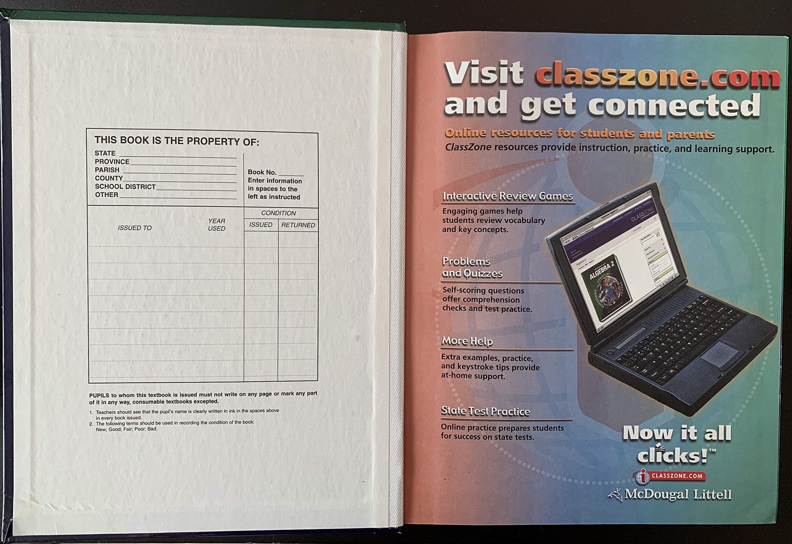 Mcdougal Littell Algebra 2: Student Edition (C) 2004 2004-new