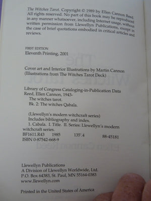 The Witches Tarot: The Witches Qabala Book 2 (Llewellyn's Modern Witchcraft Series),Used