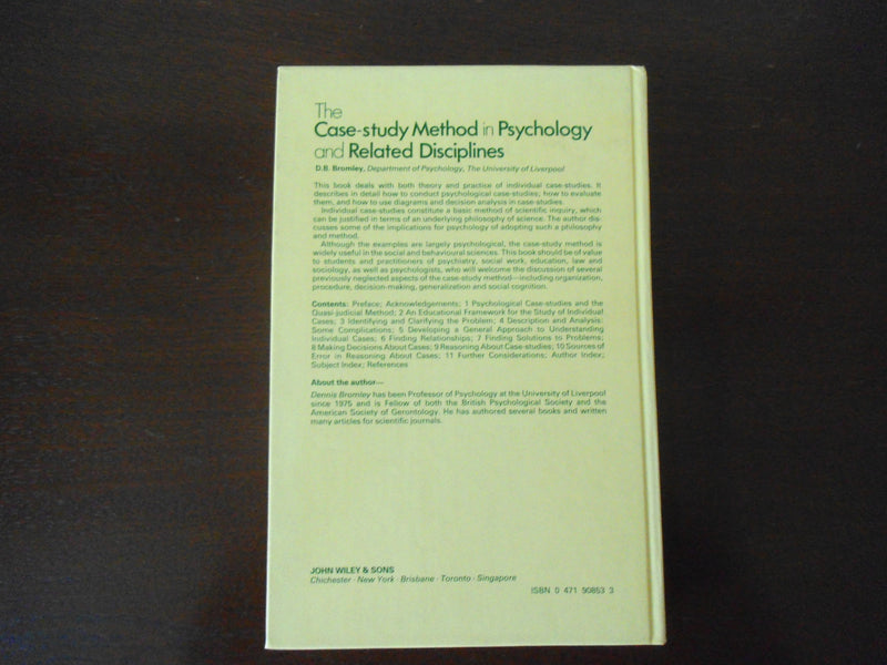 The casestudy method in psychology and related disciplines,Used