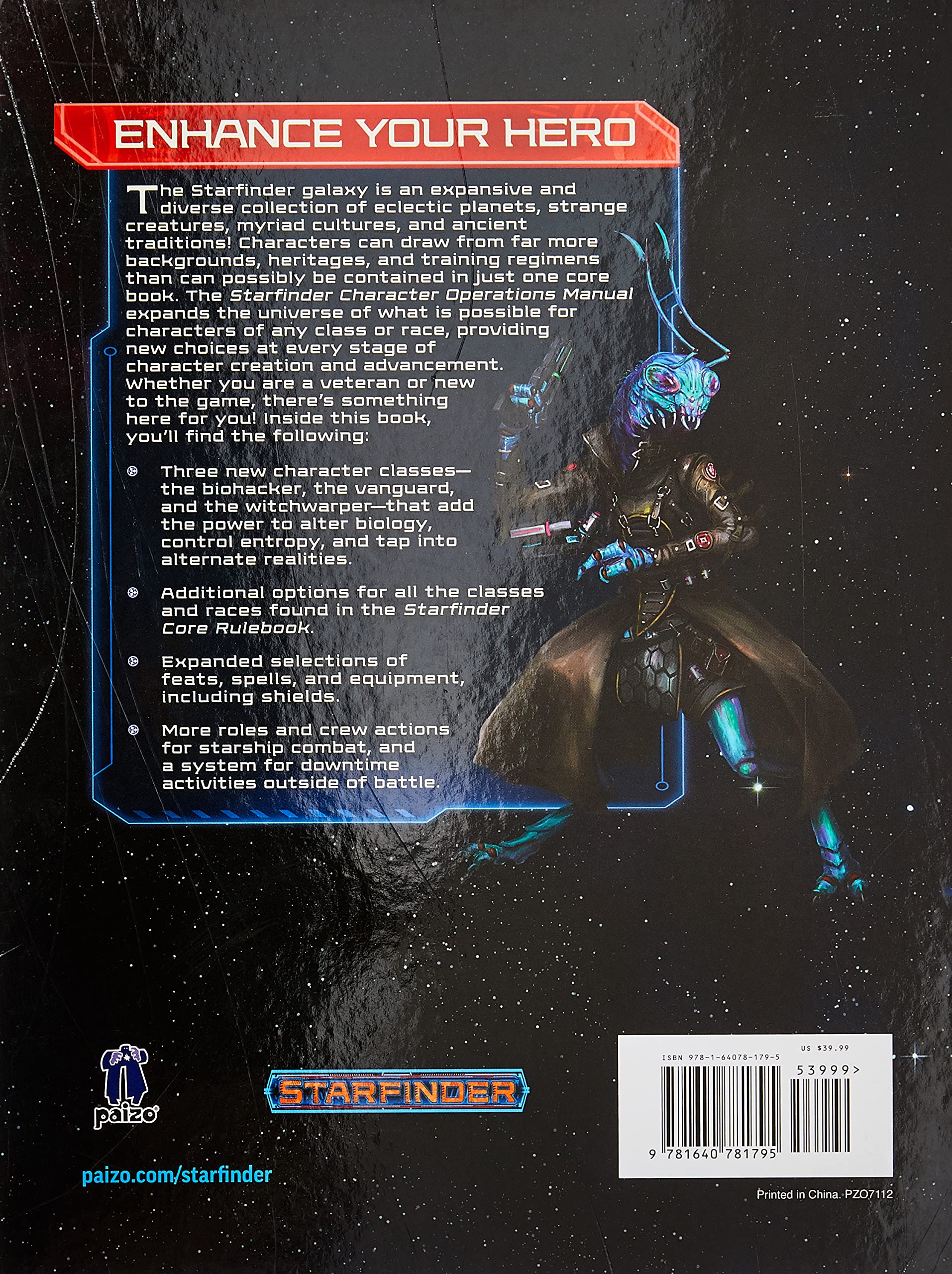 Starfinder RPG: Character Operations Manual,Used