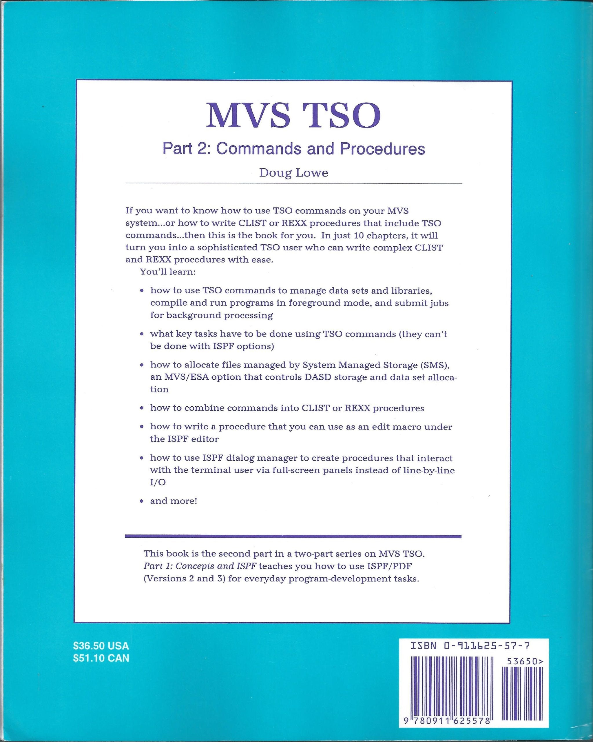 MVS TSO: Commands, CLIST & REXX (Part 2),New