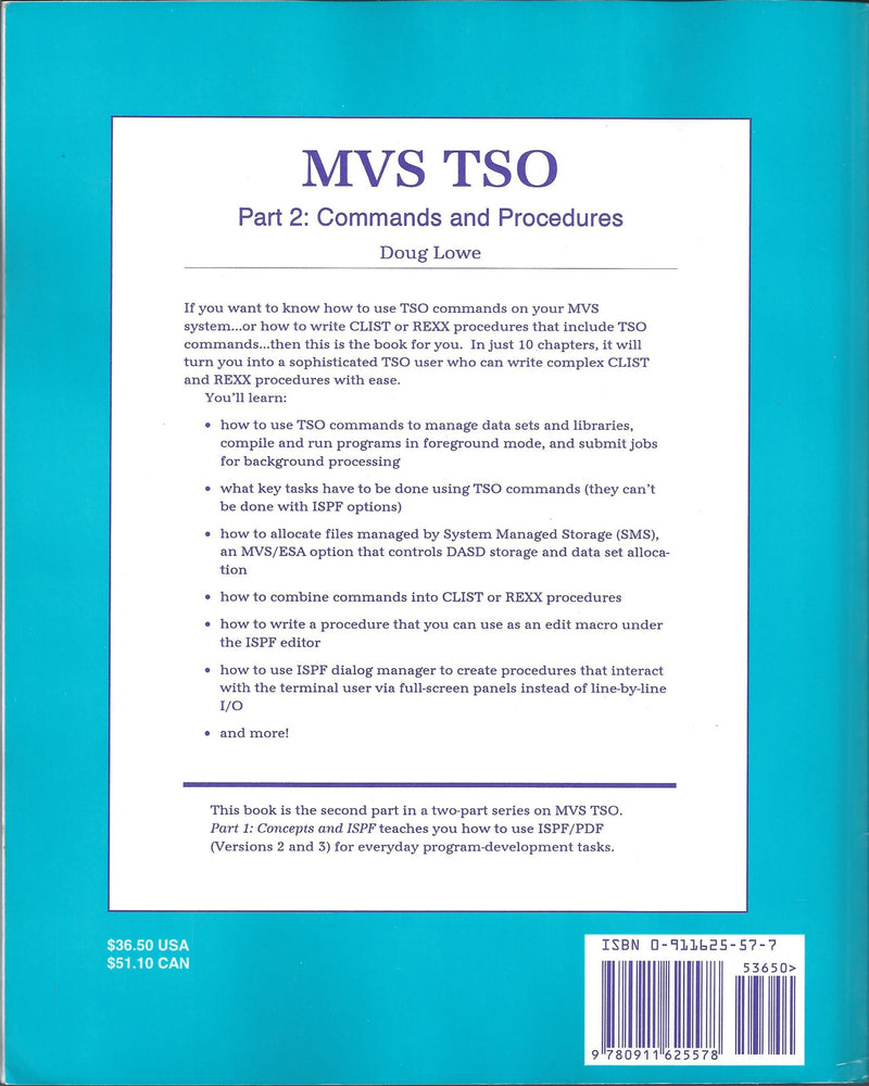 MVS TSO: Commands, CLIST & REXX (Part 2),New