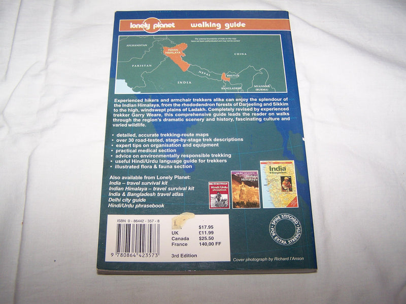 Lonely Planet Trekking Indian Himalaya 4Th,Used