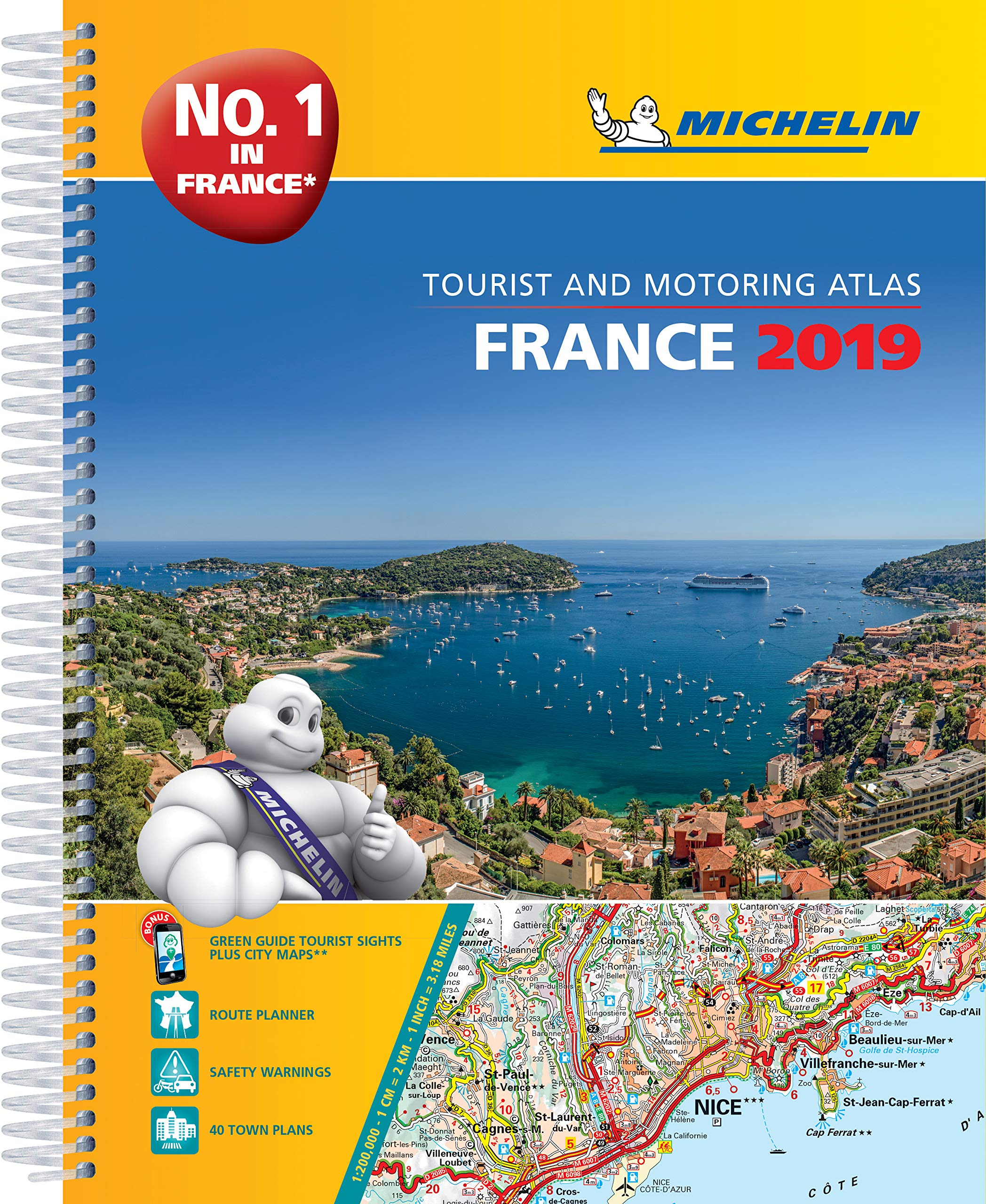 France 2019 A4 Tourist & Motoring Atlas: Tourist & Motoring Atlas A3 spiral (Michelin Road Atlases),Used