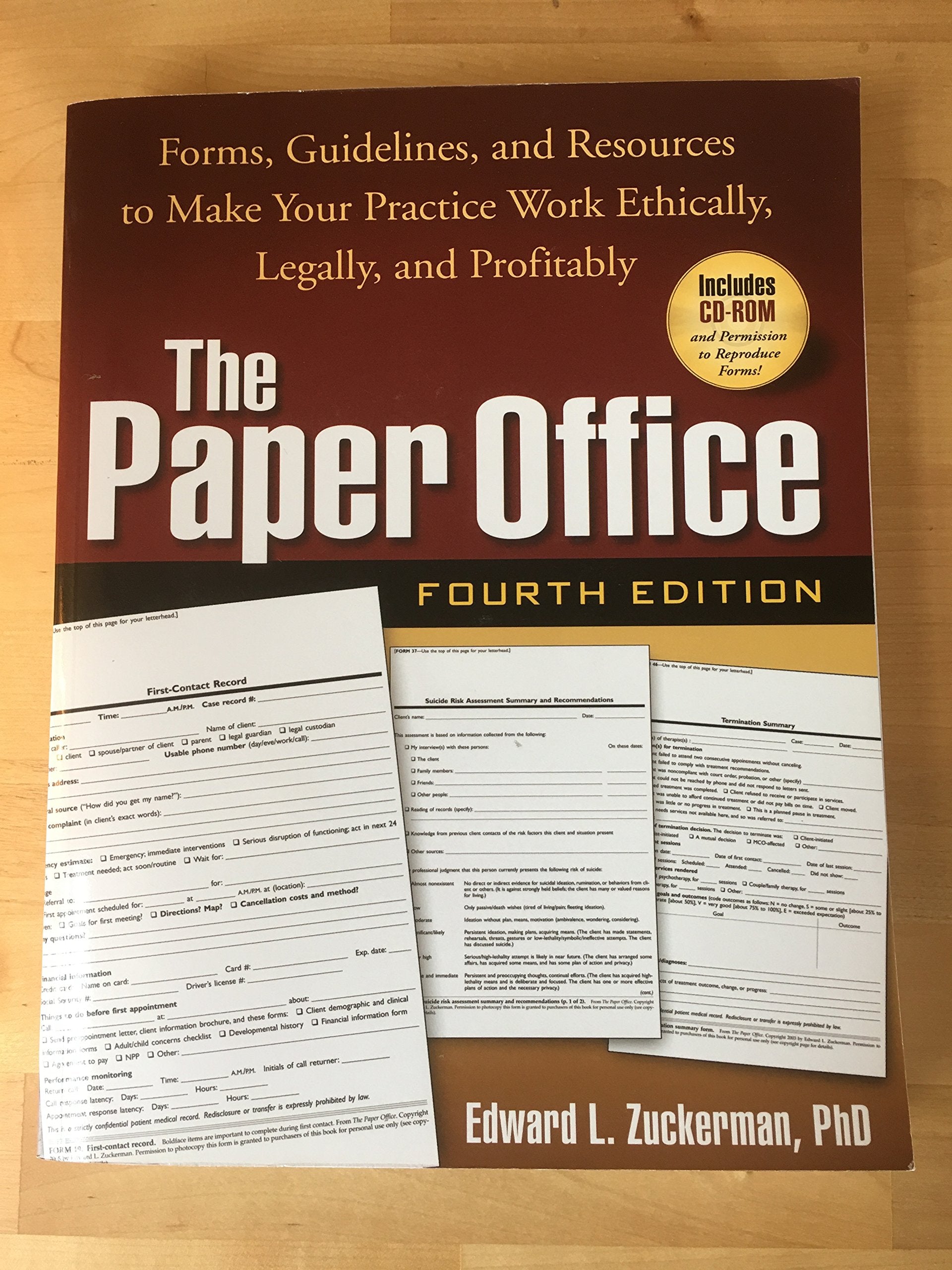 The Paper Office, Fourth Edition: Forms, Guidelines, and Resources to Make Your Practice Work Ethically, Legally, and Profitably,Used