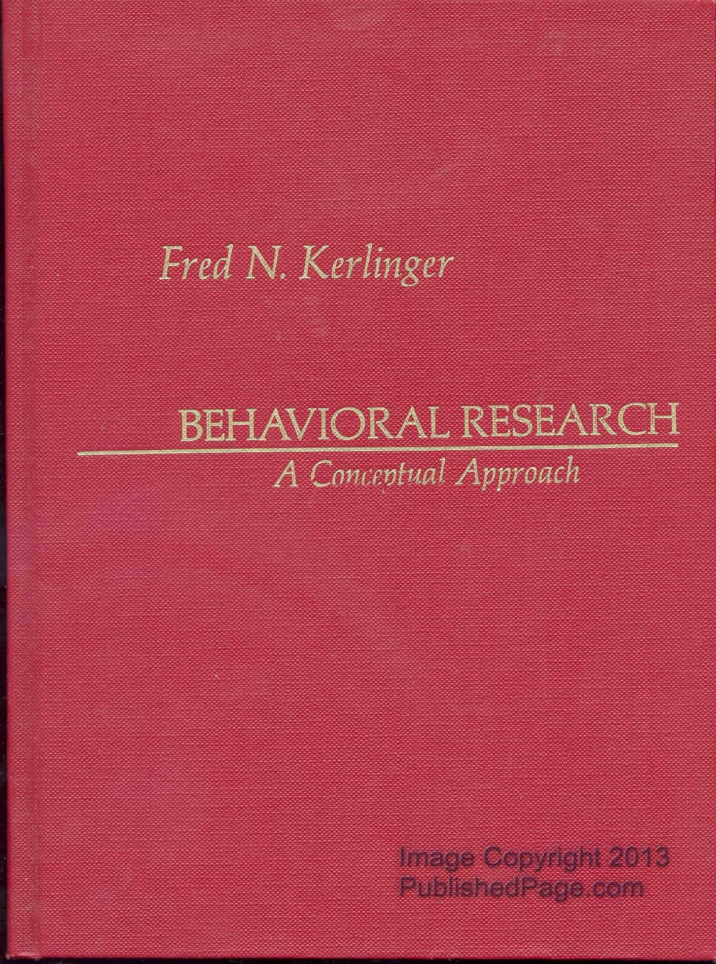 Behavioral Research: A Conceptual Approach,Used