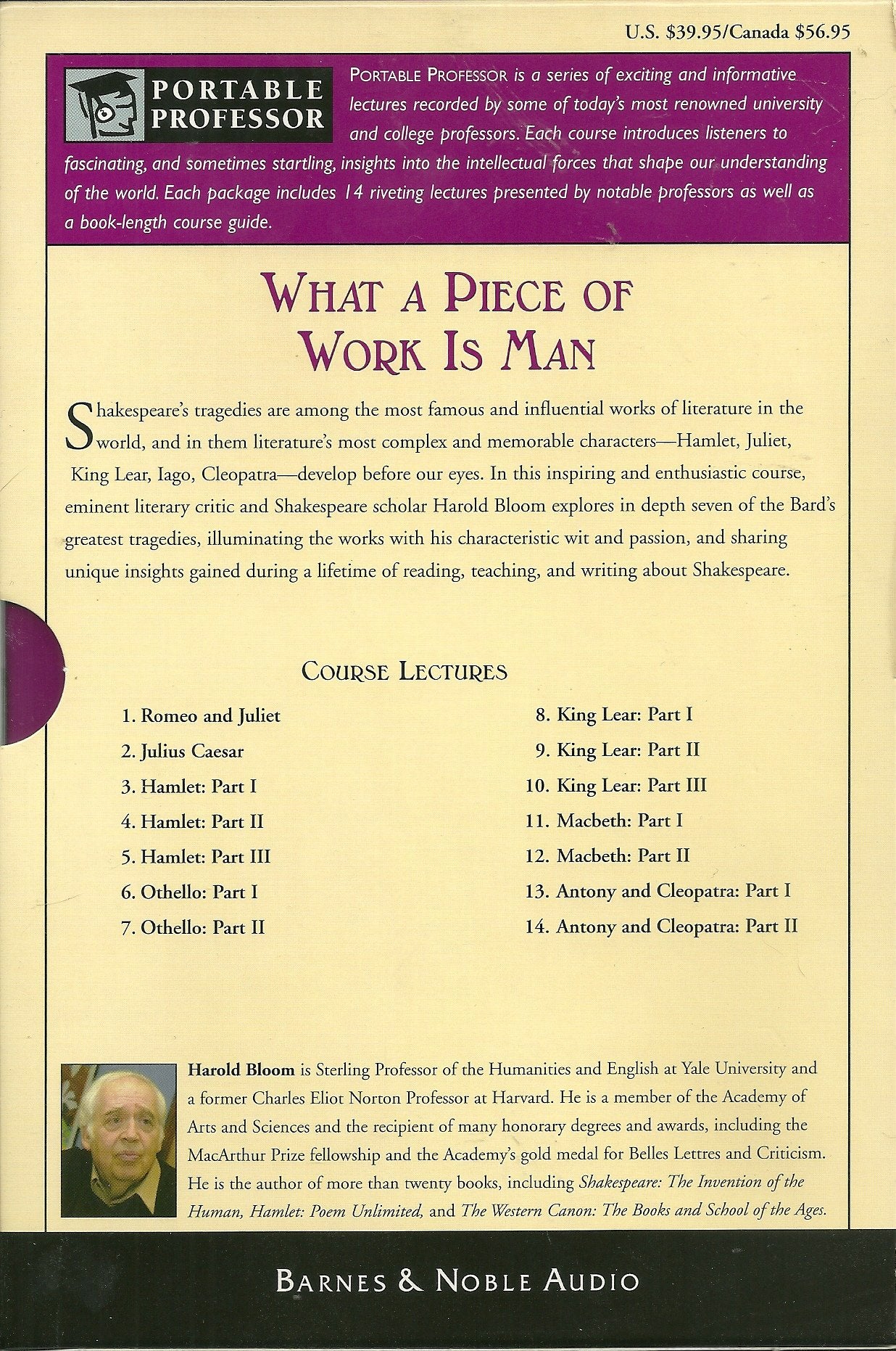 What a Piece of Work Is Man: The Seven Great Tragedies of Shakespear (Portable Professor Arts And Literature),Used