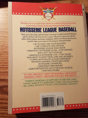 Rotisserie League Baseball, Sixth Editio,Used