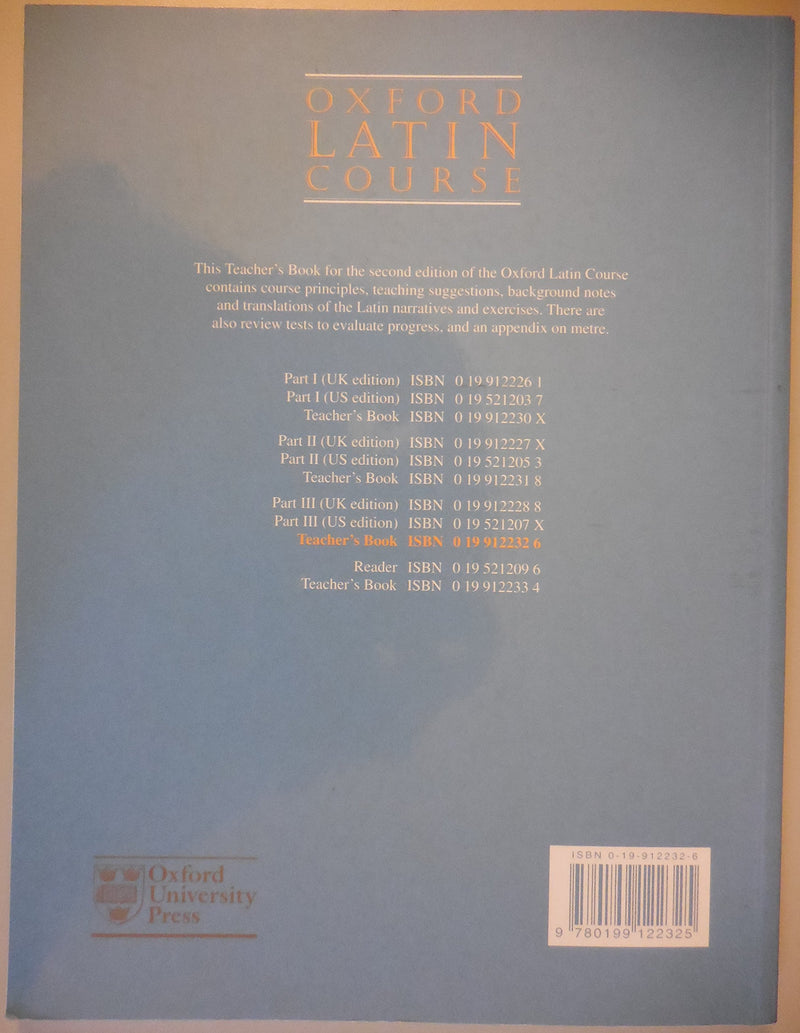 Oxford Latin Course: Part III Teacher's Book (Pt.3),Used
