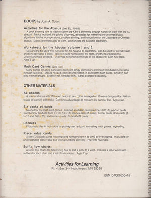 Activities For The Abacus: A Hands On Approach To Arithmetic,New